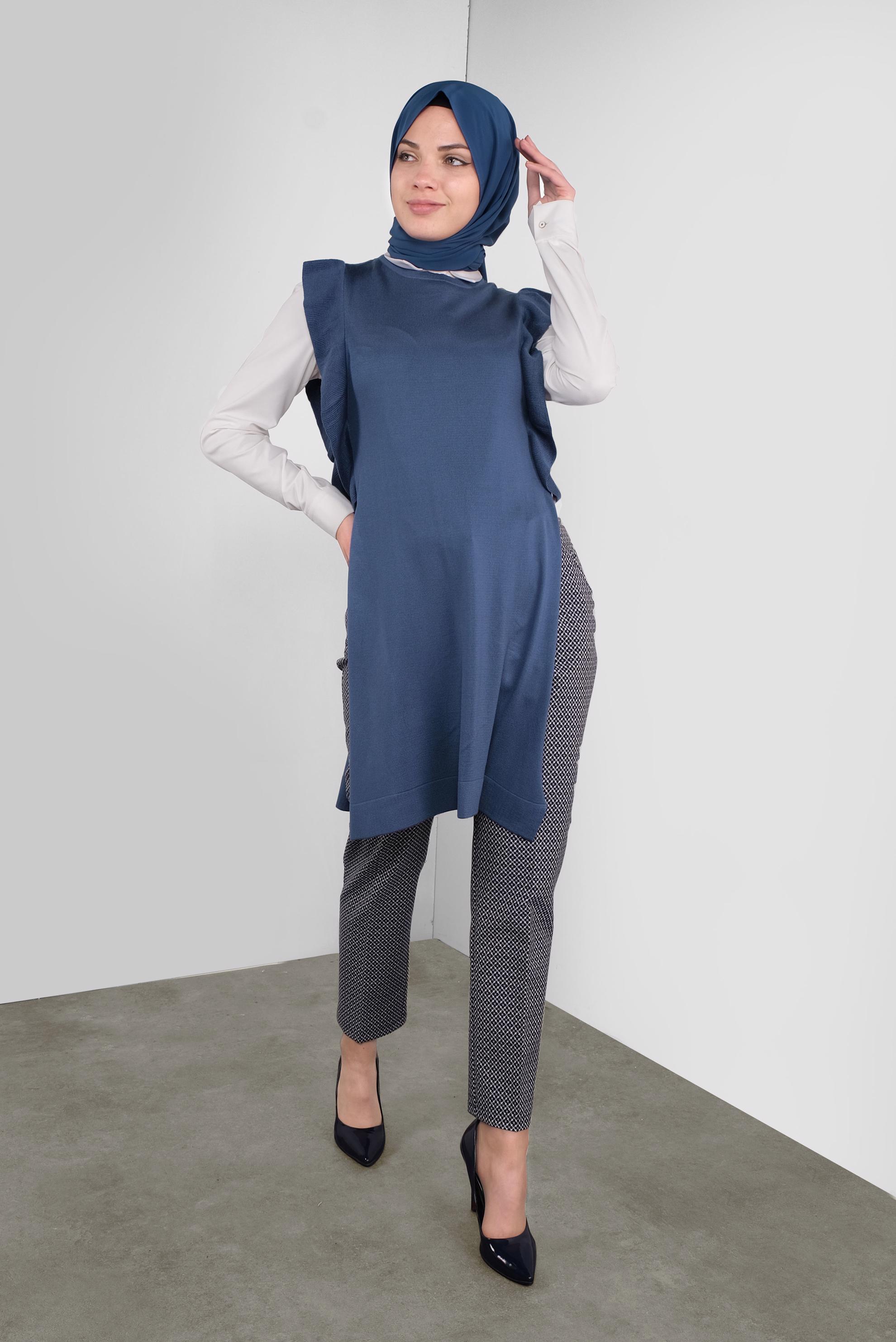 Tesettür giyim LACİVERT TRİKO SÜVETER  41039 