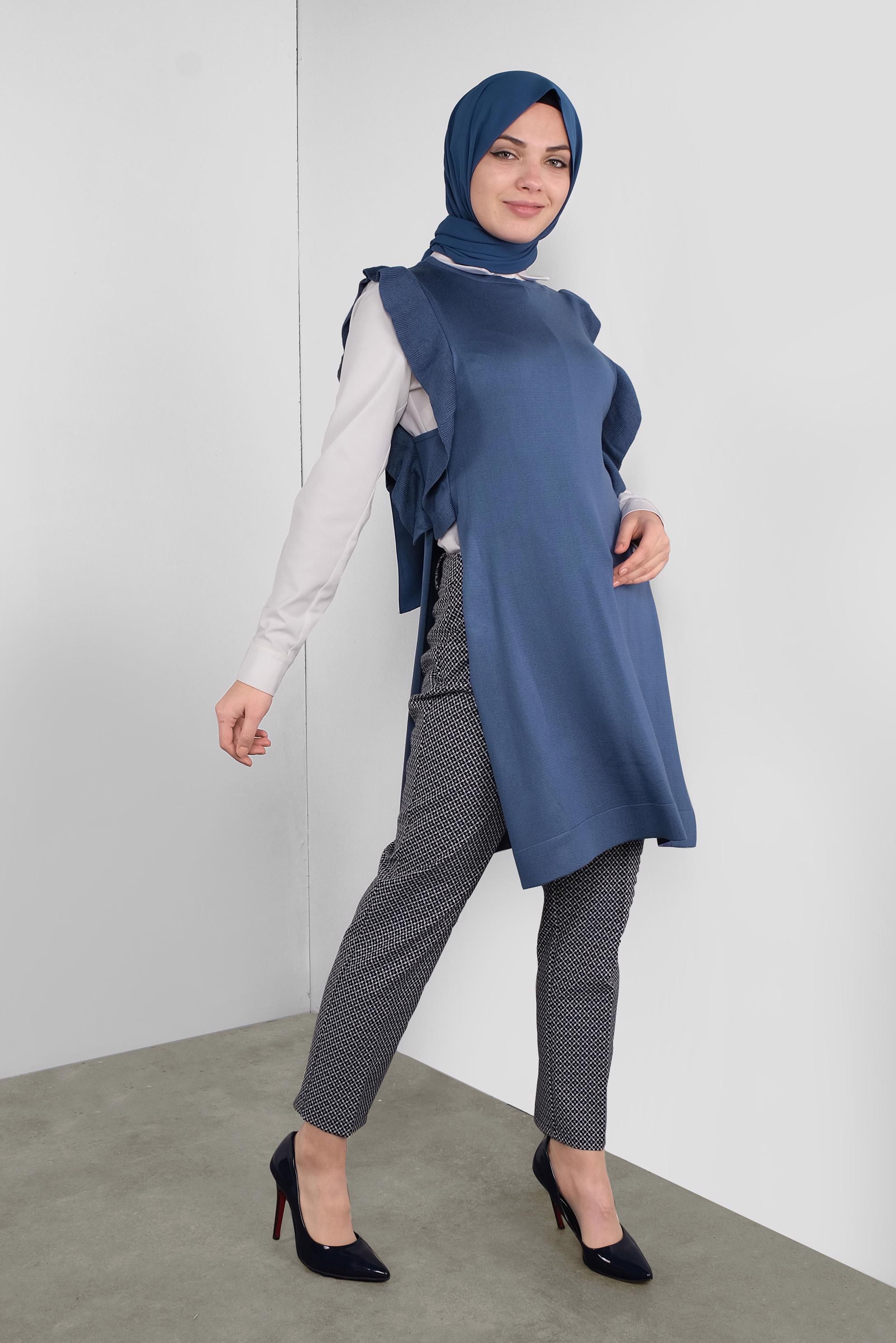 Tesettür giyim LACİVERT TRİKO SÜVETER  41039 