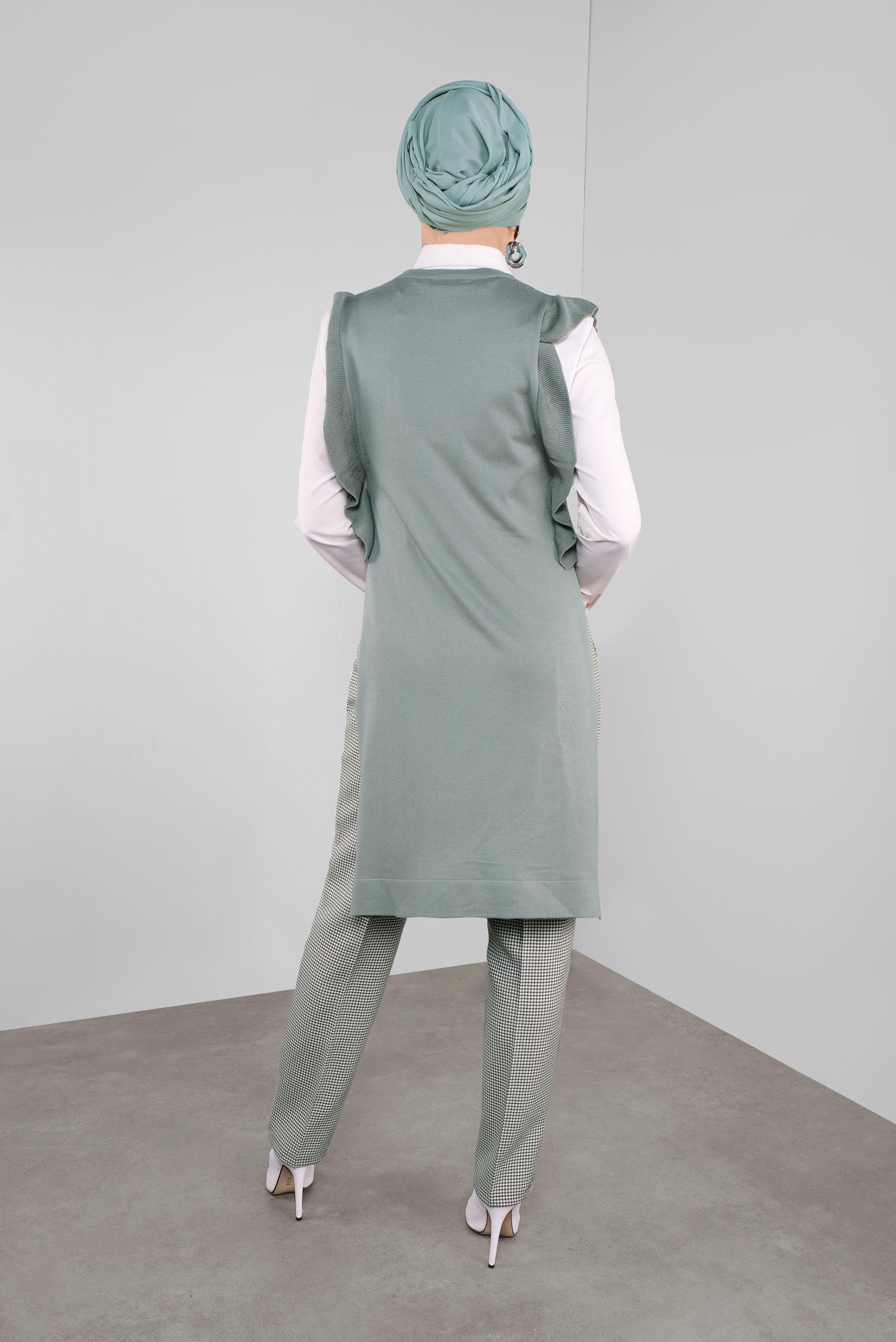 Tesettür giyim YEŞİL TRİKO SÜVETER  41039 