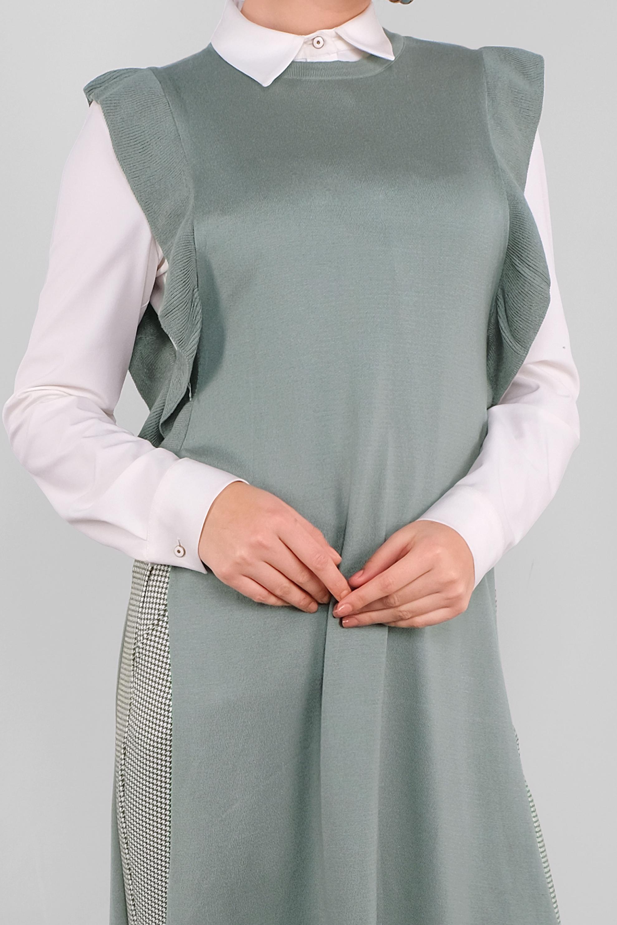 Tesettür giyim YEŞİL TRİKO SÜVETER  41039 