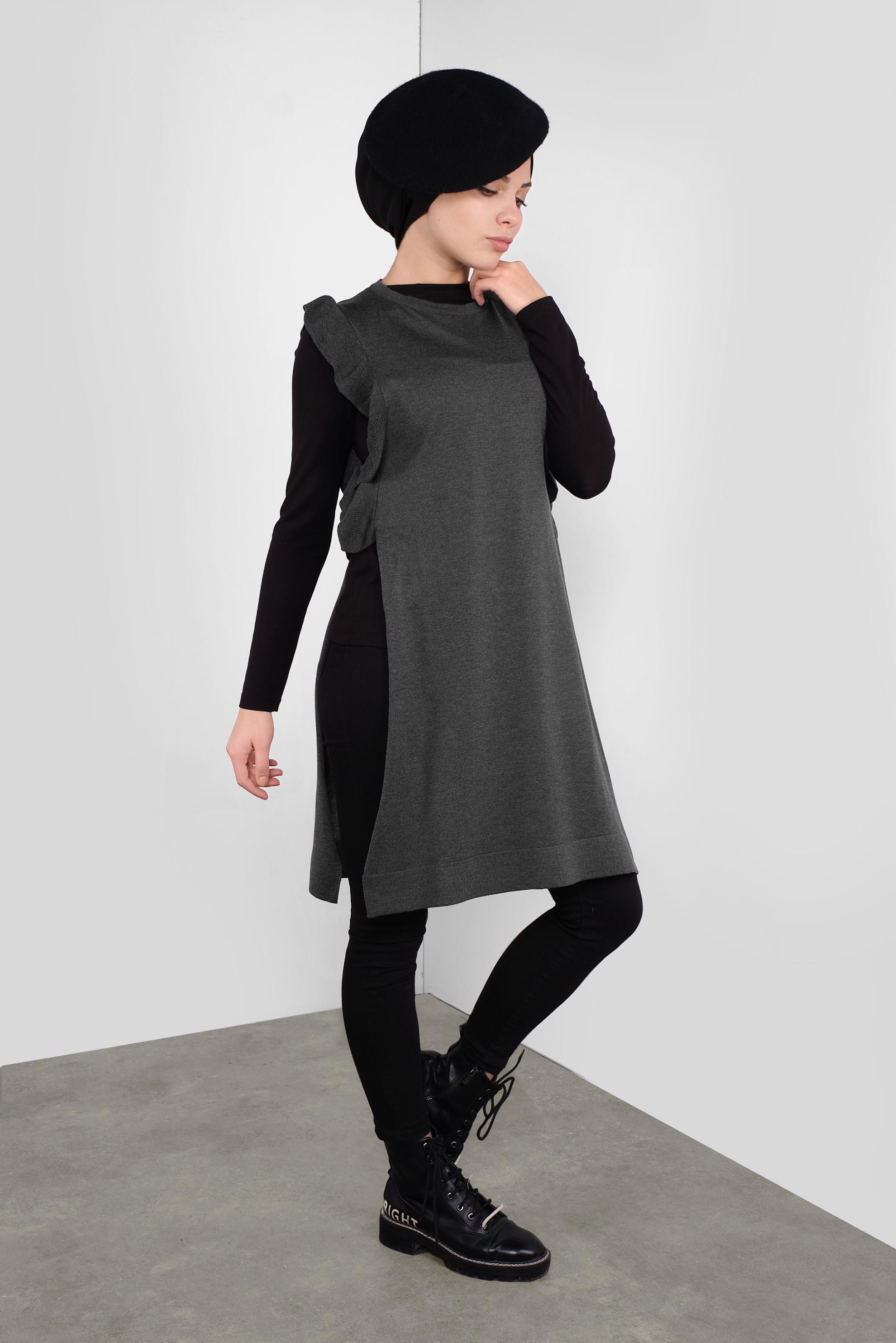 Vêtements hijab GRIS PULL EN TRICOT 41039