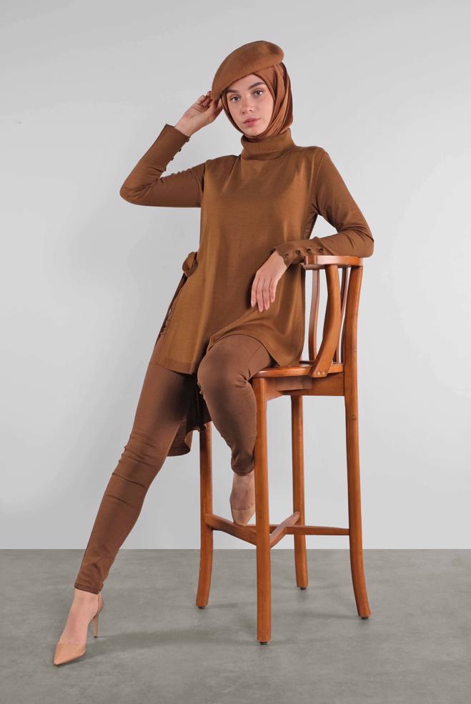 Hijab clothing  TIE-BORDER KNIT VEST 41073  - ALVİNA