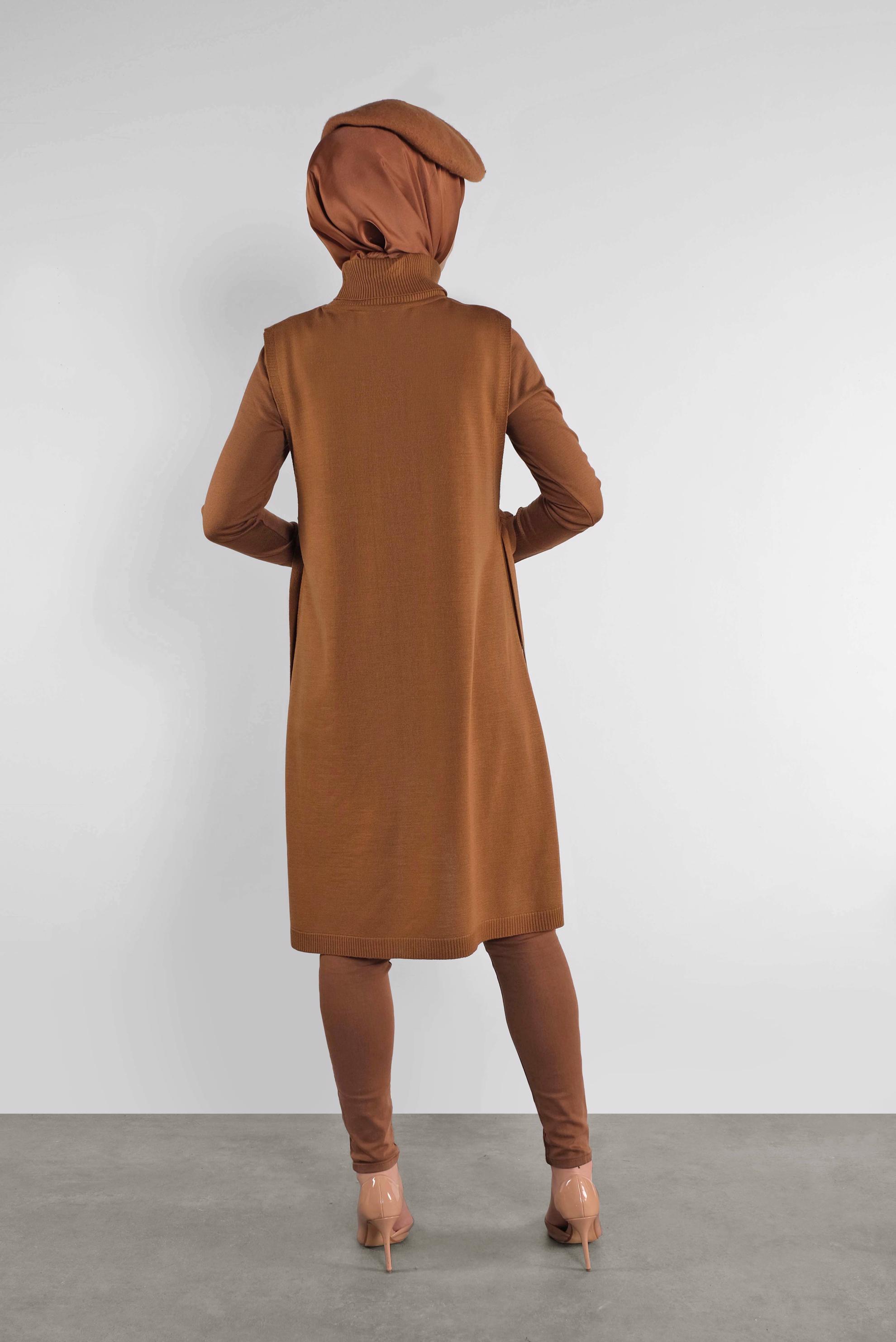 Hijab clothing YELLOW TIE-BORDER KNIT VEST 41073 