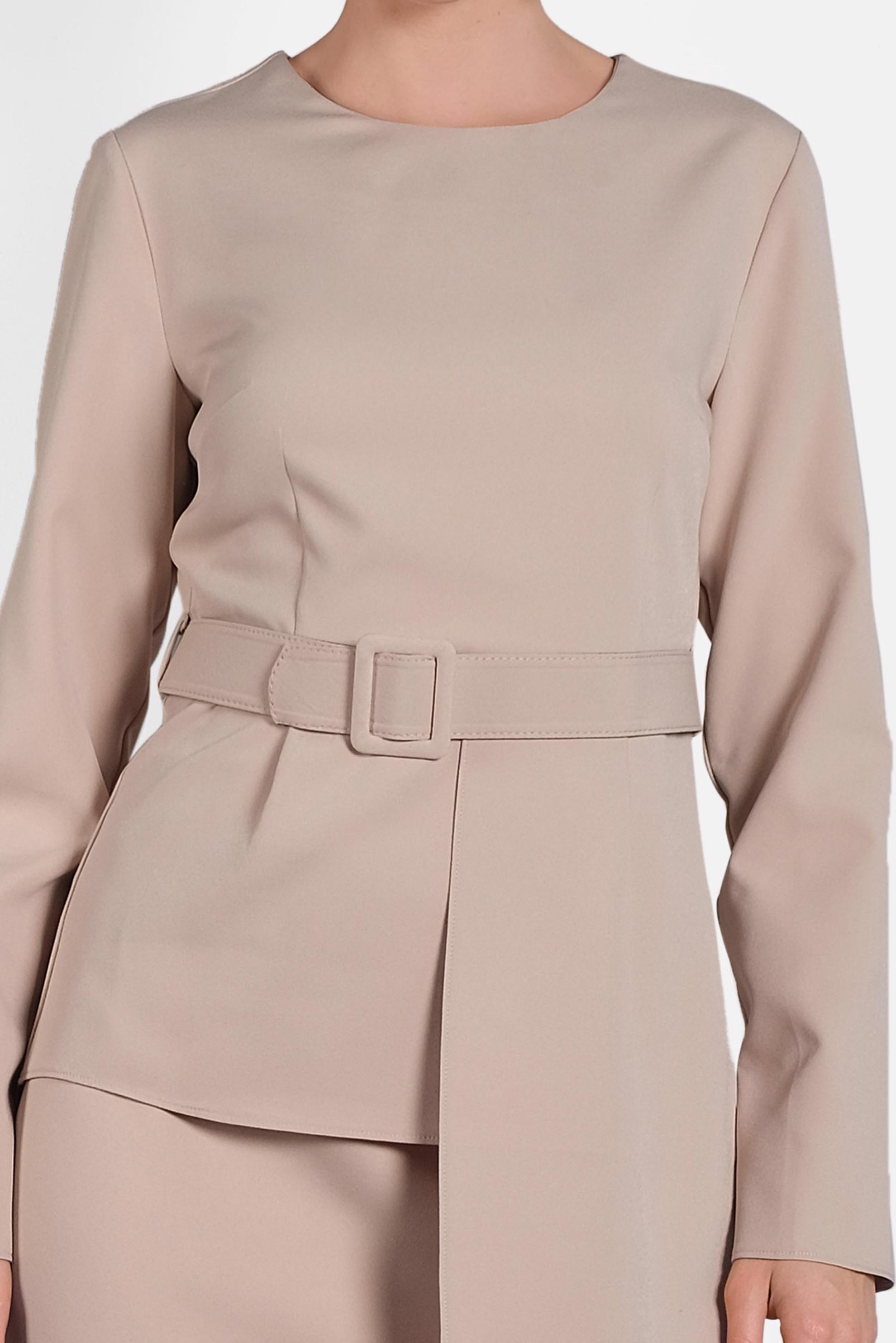 Tesettür giyim BEJ ASİMETRİK KESİM ETEKLİ TAKIM 40206 