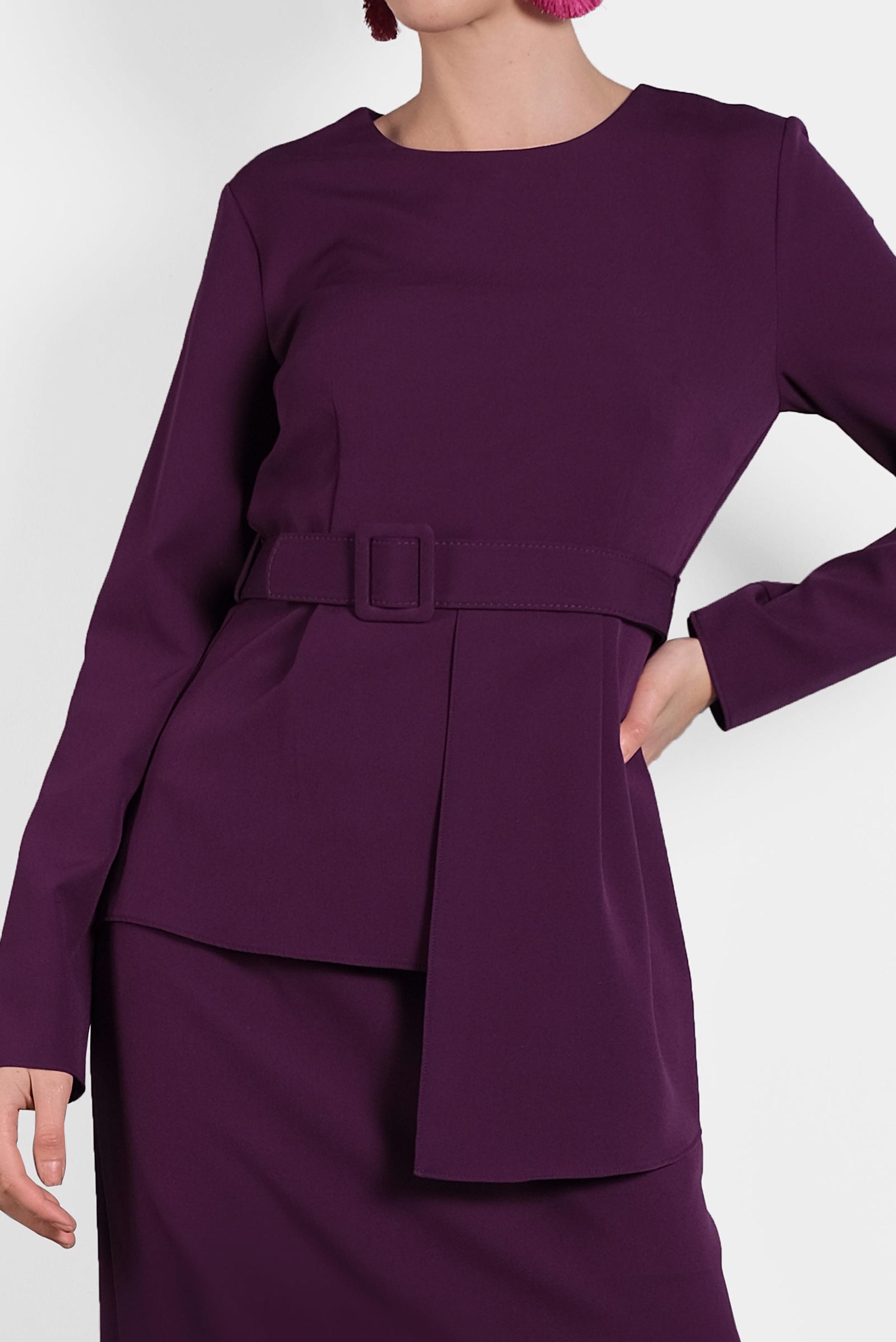 Tesettür giyim MOR ASİMETRİK KESİM ETEKLİ TAKIM 40206 