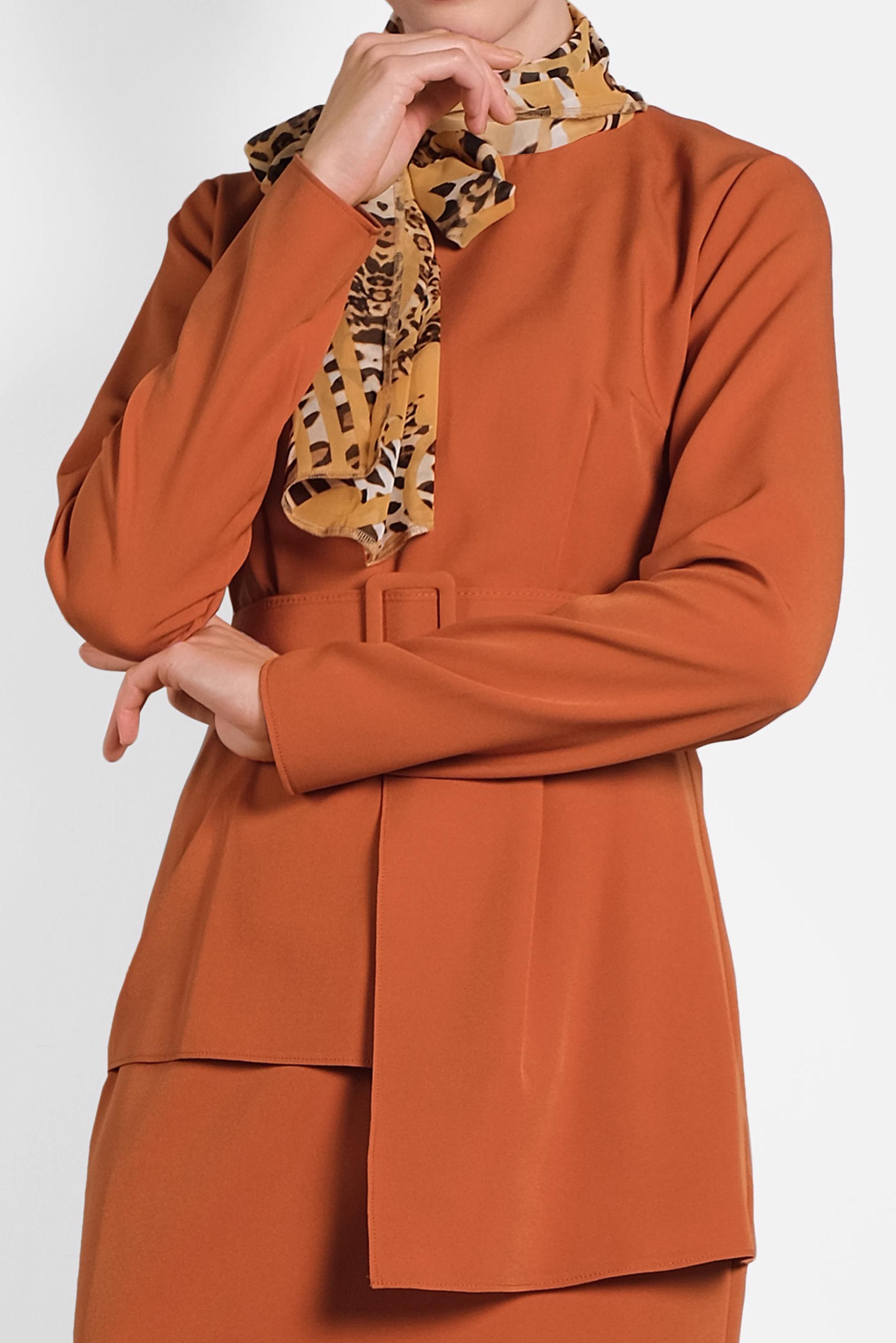 Hijab clothing ORANGE ASYMMETRIC CUT SKIRT SUIT 40206 