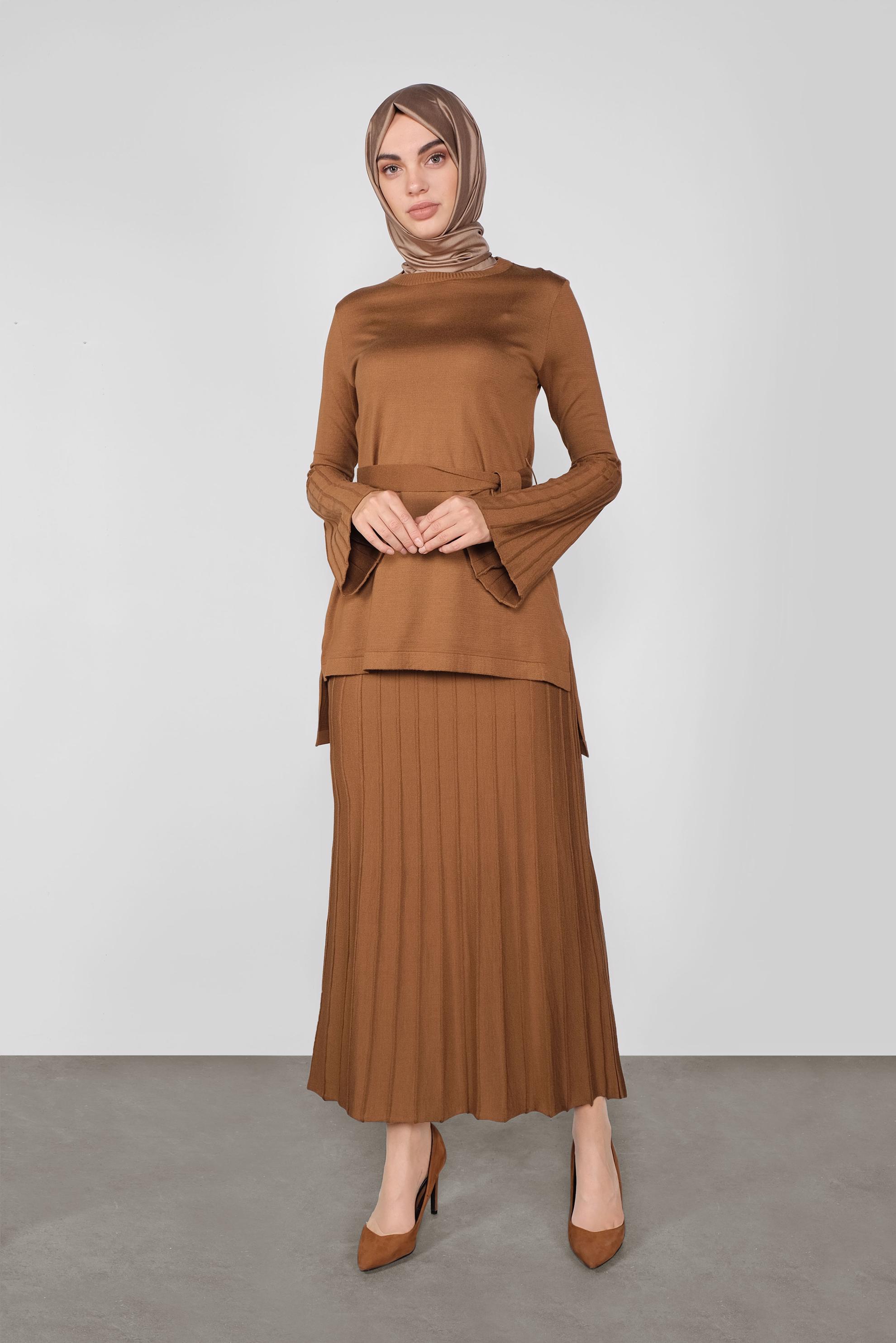 Hijab clothing TABA RIBBED KNIT SKIRT SUIT 41051 