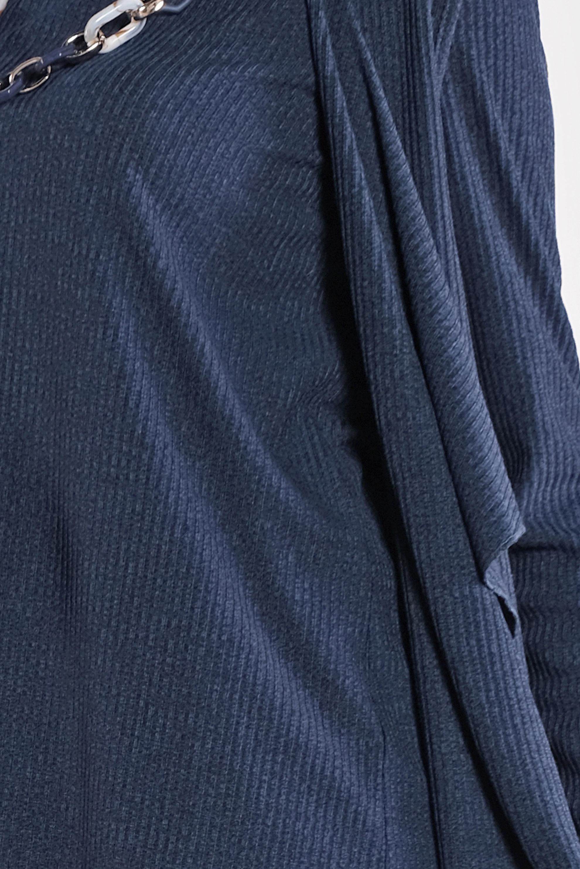 Tesettür giyim LACİVERT ASİMETRİK KESİM ÜÇLÜ TRİKO TAKIM 41201