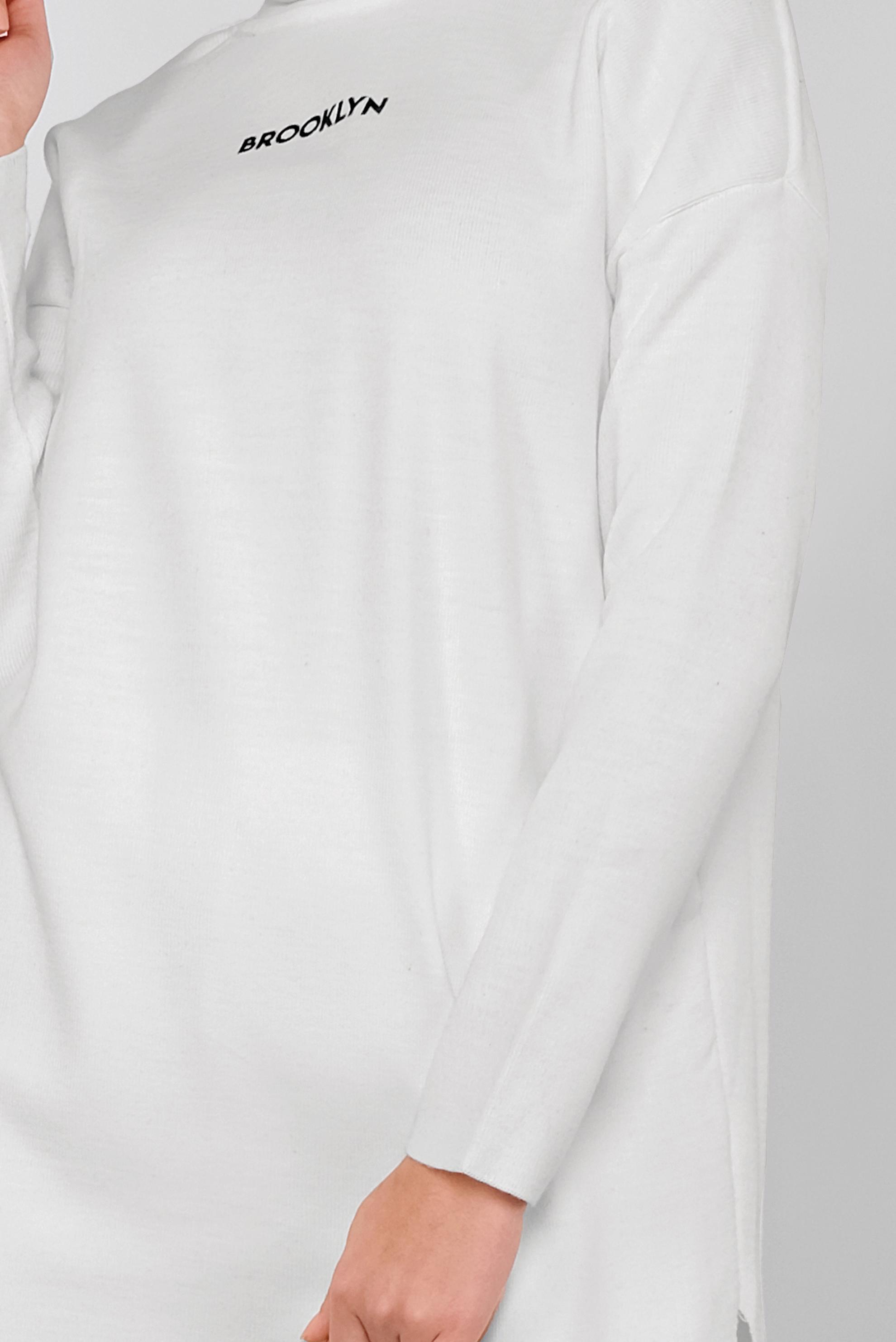 Tesettür giyim EKRU TRİKO PANTOLONLU TAKIM 41325