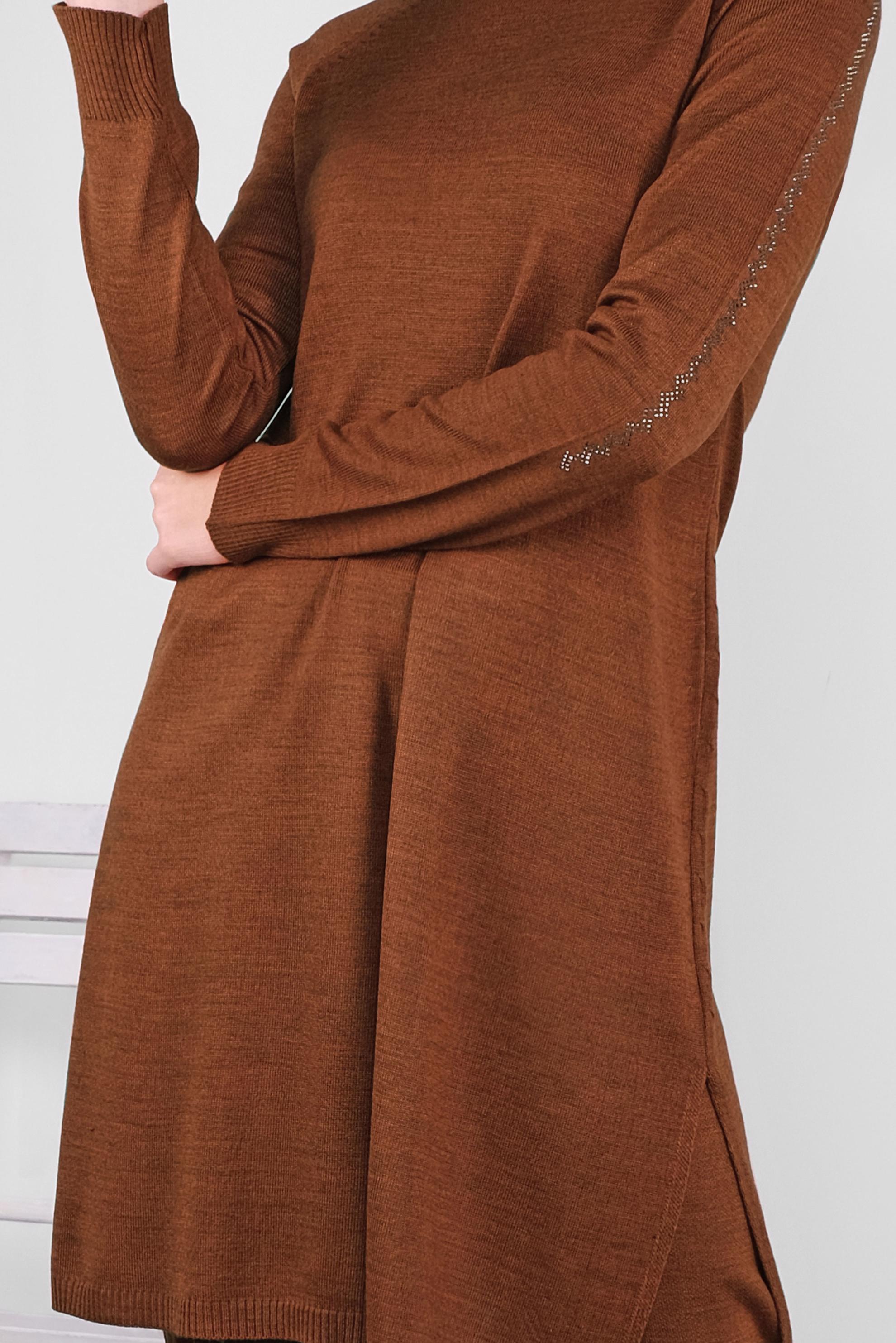 Tesettür giyim TURUNCU TRİKO PANTOLONLU TAKIM 41326