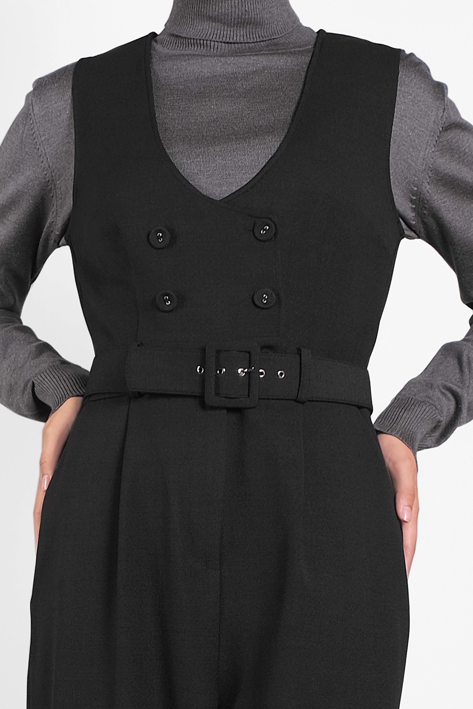 Vêtements hijab NOIR COMBINAISON AVEC CEINTURE 40120 