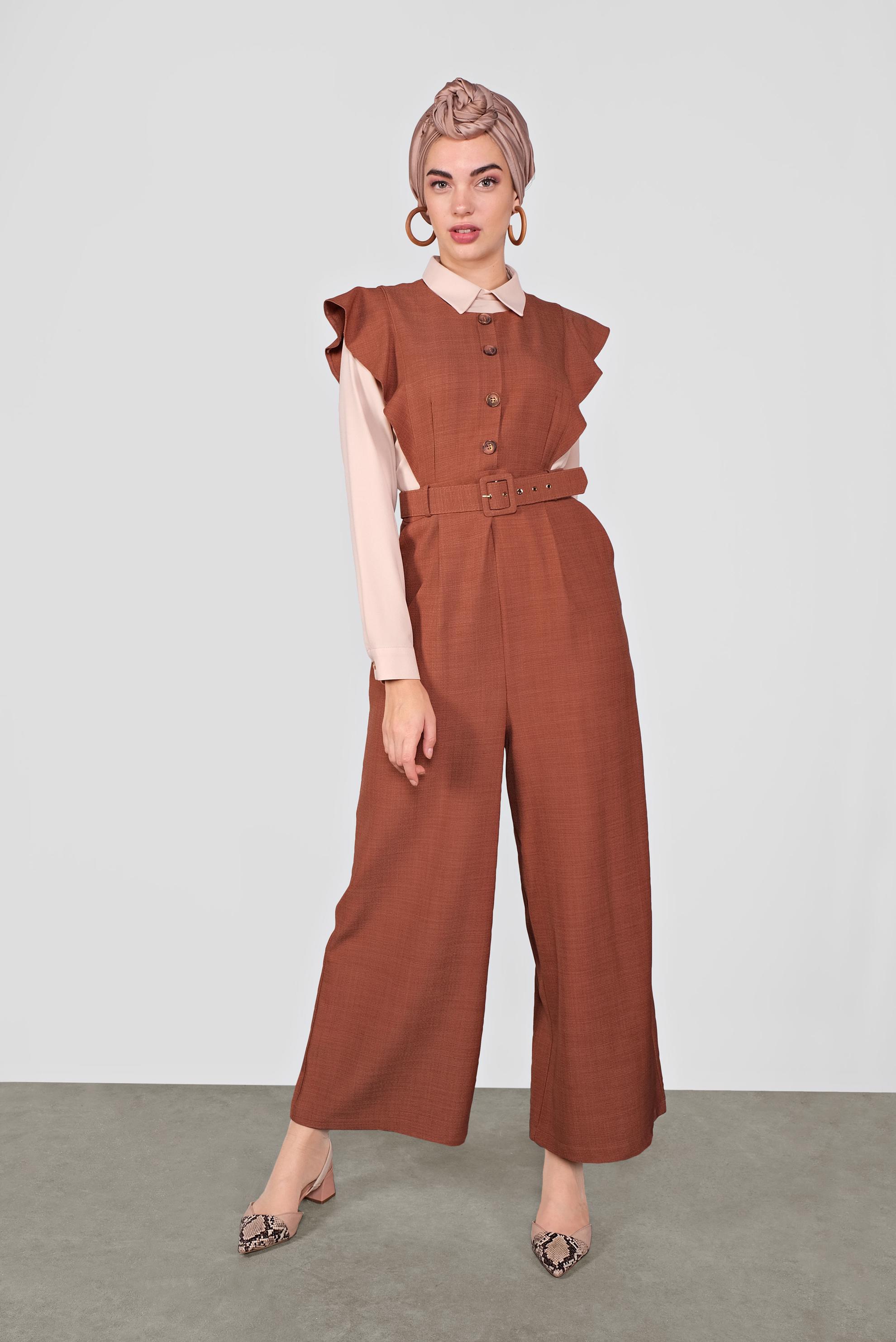 Tesettür giyim TURUNCU FIRFIRLI TULUM 41159 