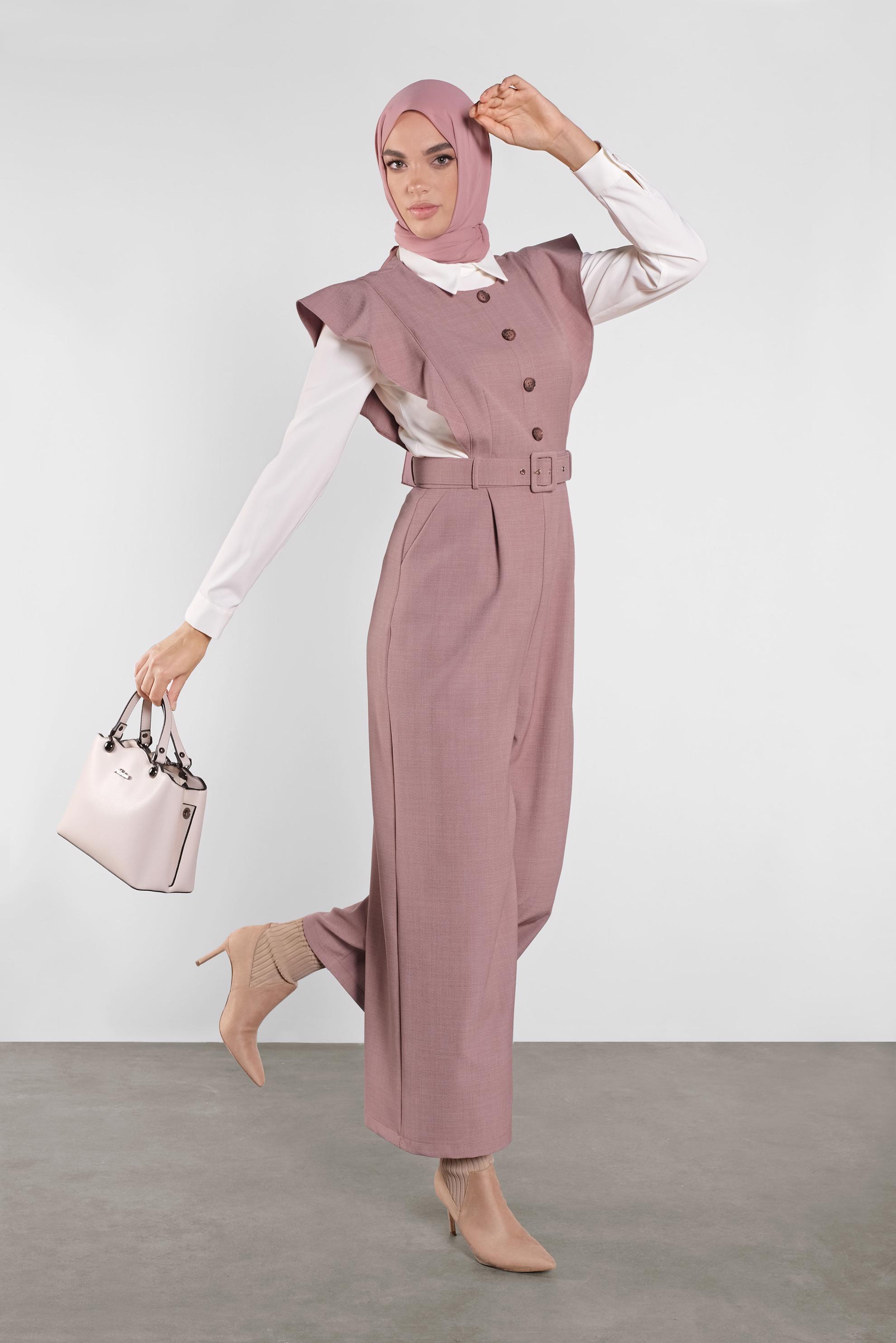 Tesettür giyim PUDRA FIRFIRLI TULUM 41159 