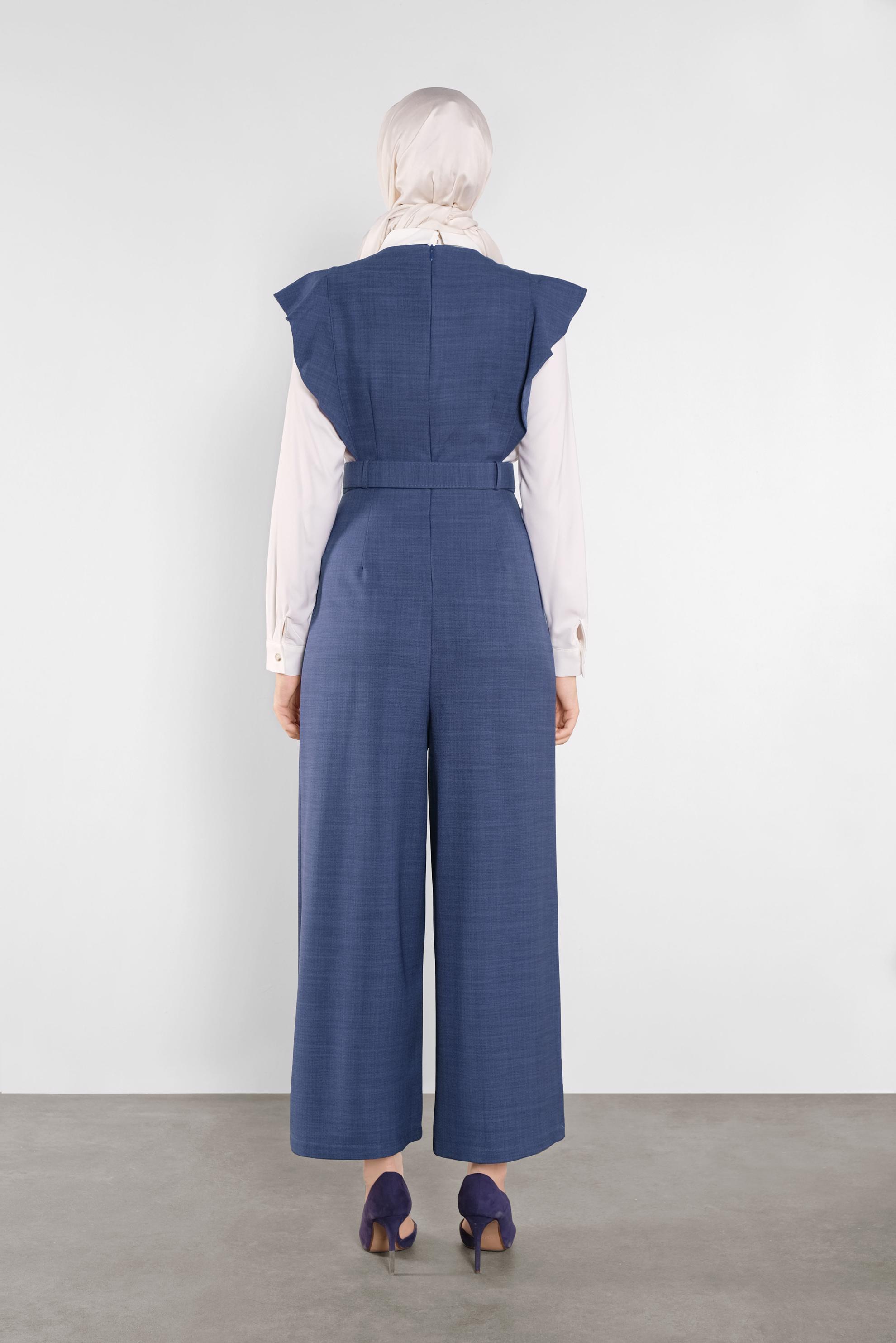 Tesettür giyim LACİVERT FIRFIRLI TULUM 41159 