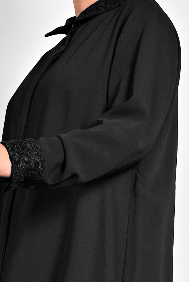 Tesettür giyim SİYAH ŞİFON TUNİK 20004  - ALVİNA