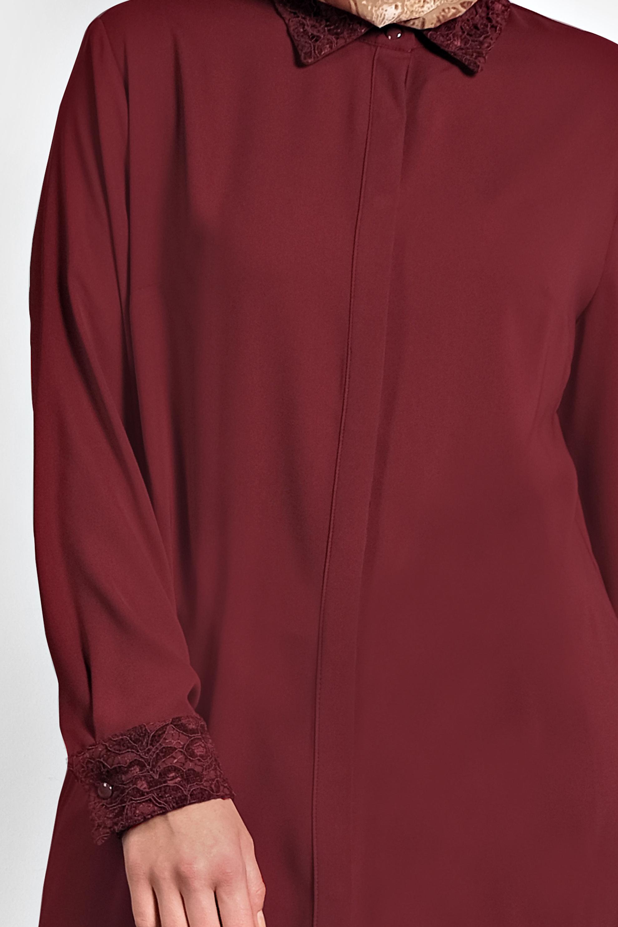 Tesettür giyim BORDO ŞİFON TUNİK 20004 