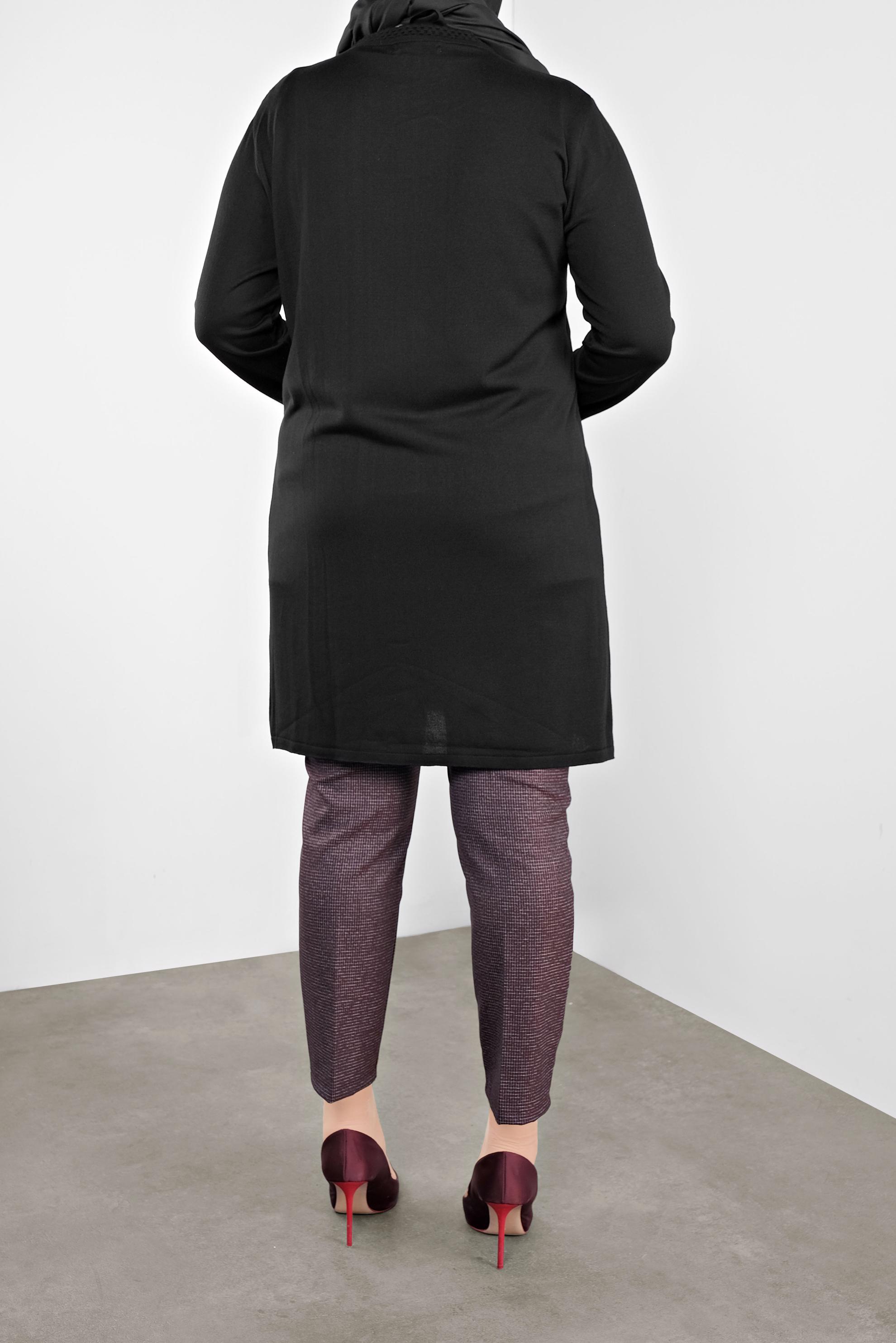 Hijab clothing BLACK EMBELLISHED KNIT TUNIC 20114 