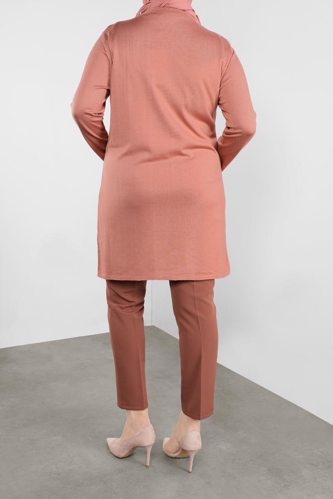 Vêtements hijab ROSE TUNIQUE EN TRICOT À EMBELLIE 20114 - ALVİNA