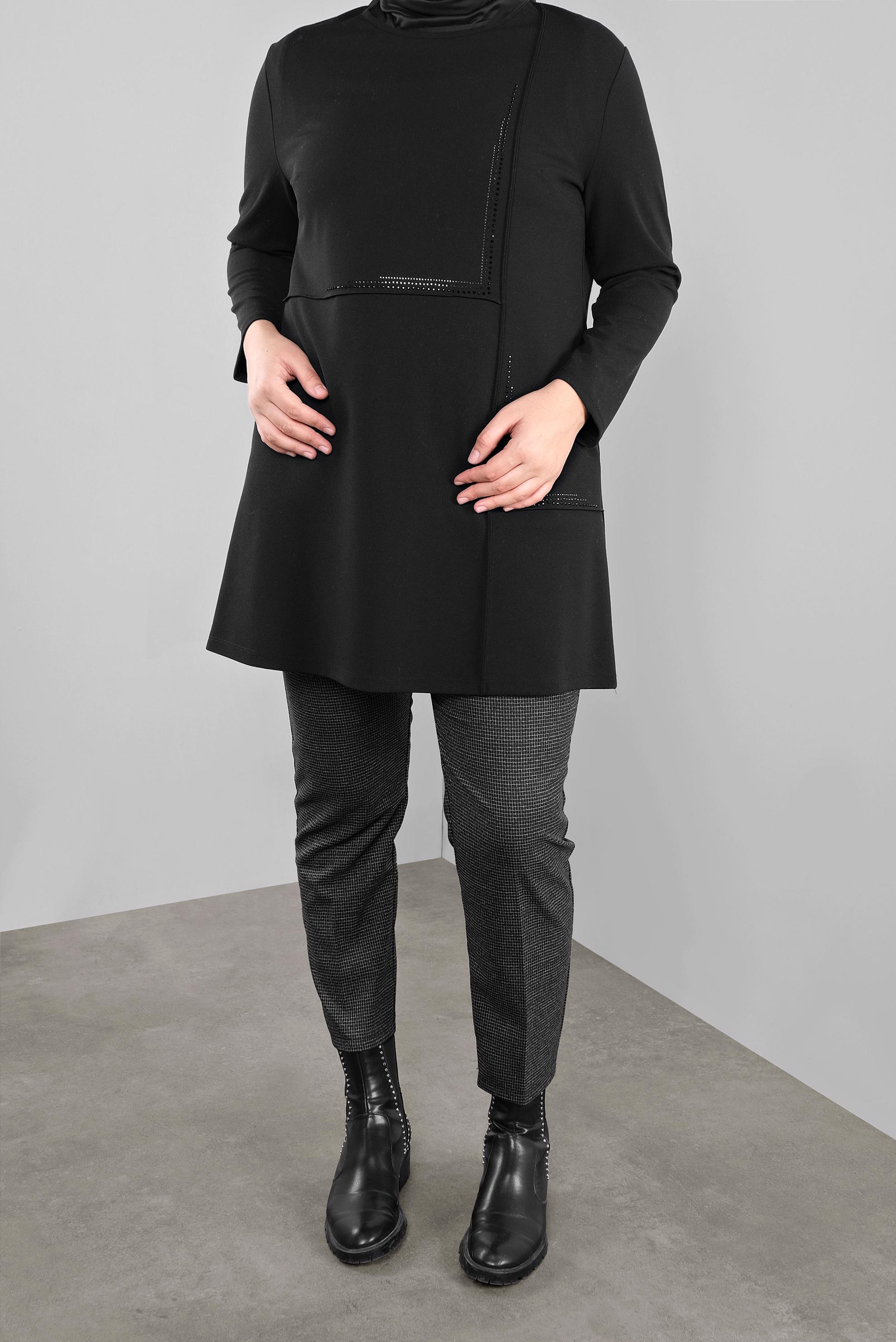 Hijab clothing BLACK STONE PRINTED TUNIC 20115 