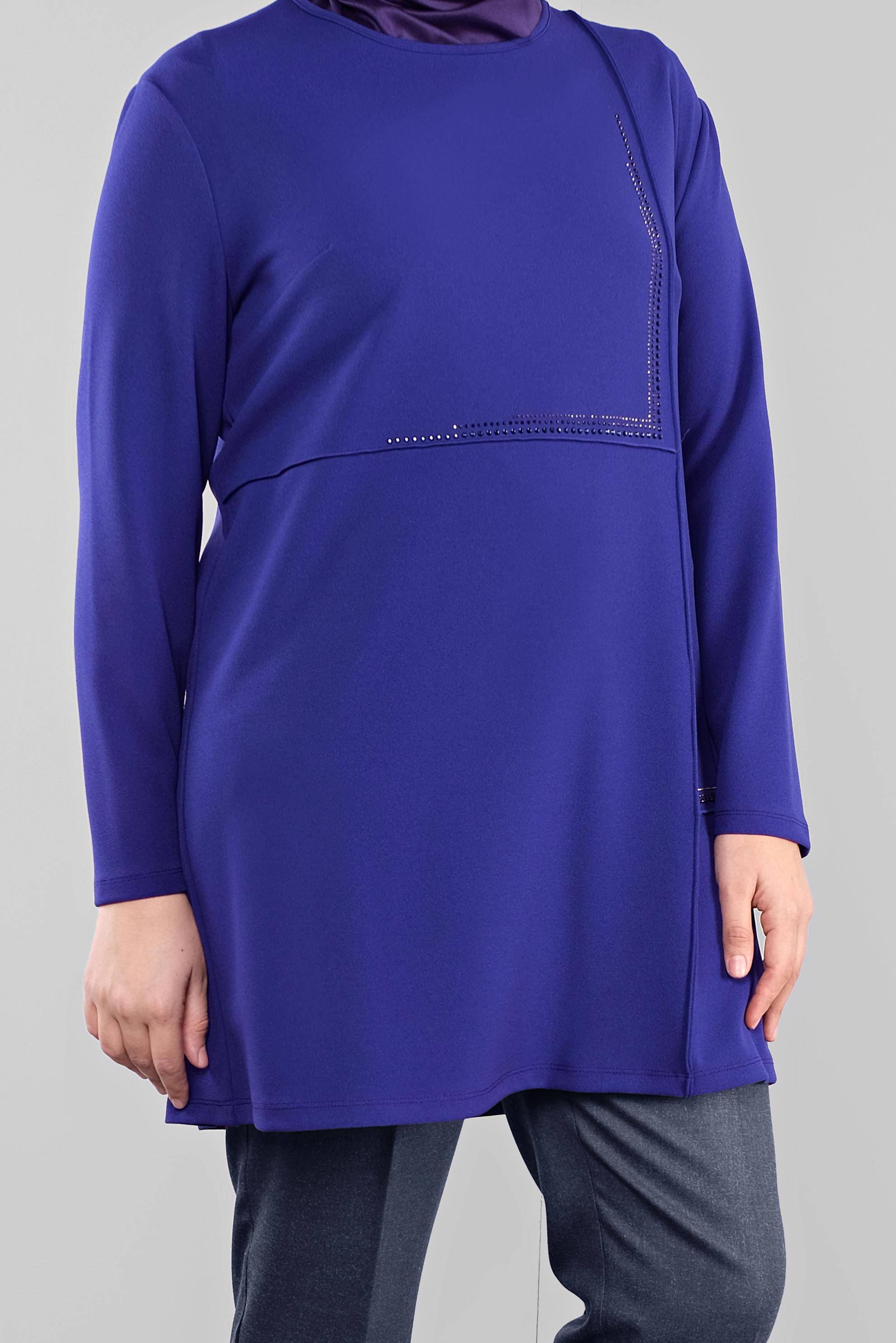 Hijab clothing NAVY BLUE STONE PRINTED TUNIC 20115 