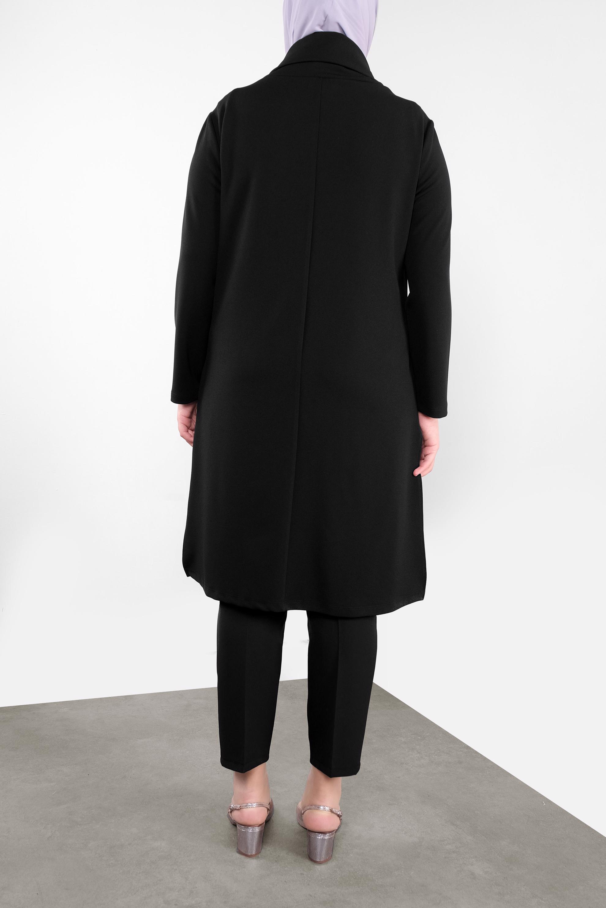 Hijab clothing BLACK STONE PRINTED CHIFFON DETAIL TUNIC 20118 