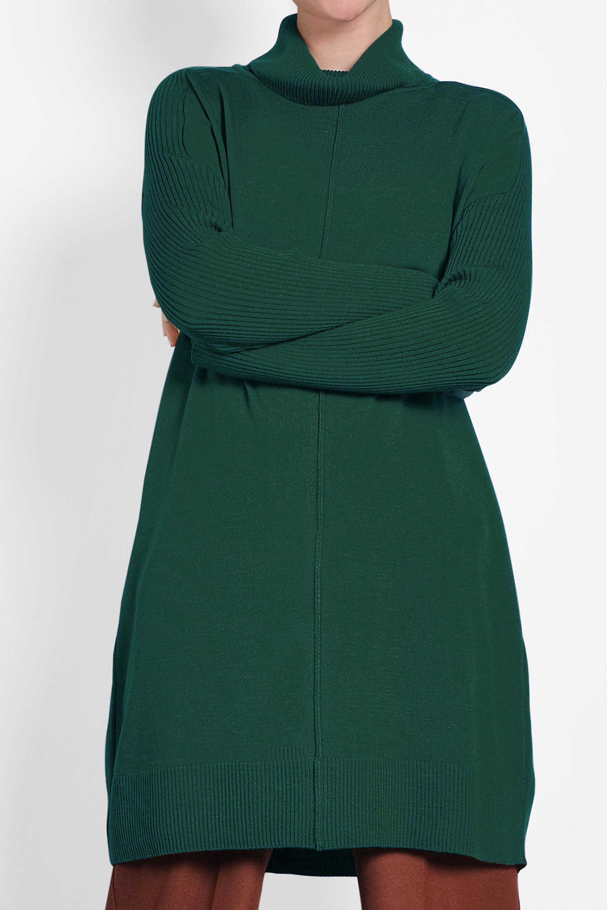 Tesettür giyim YEŞİL BALIKÇI YAKA SALAŞ TRİKO TUNİK 40001