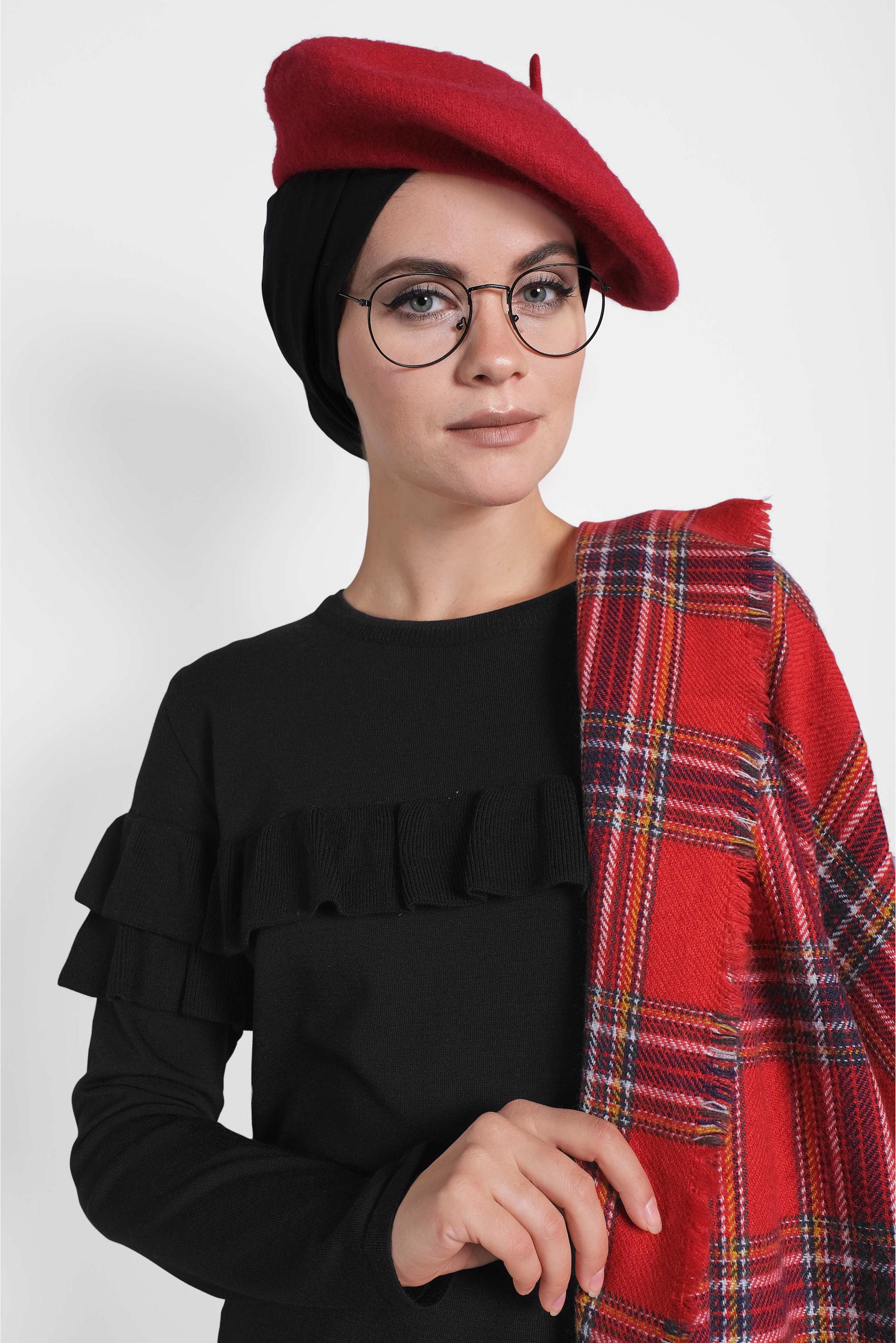 Tesettür giyim SİYAH FIRFIRLI TRİKO TUNİK  40003 