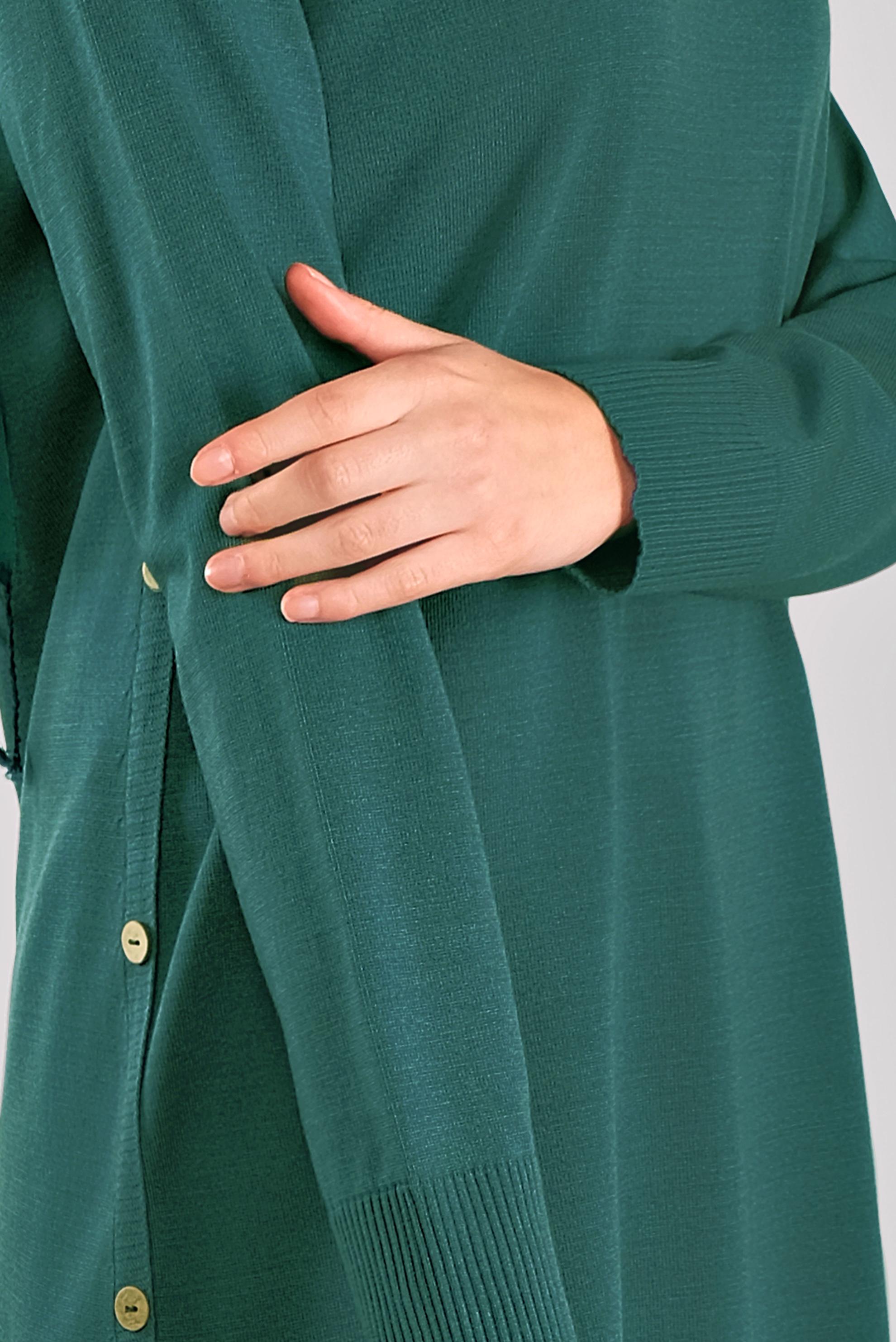 Tesettür giyim MAVİ YANLARI DÜĞMELİ TRİKO TUNİK 40005