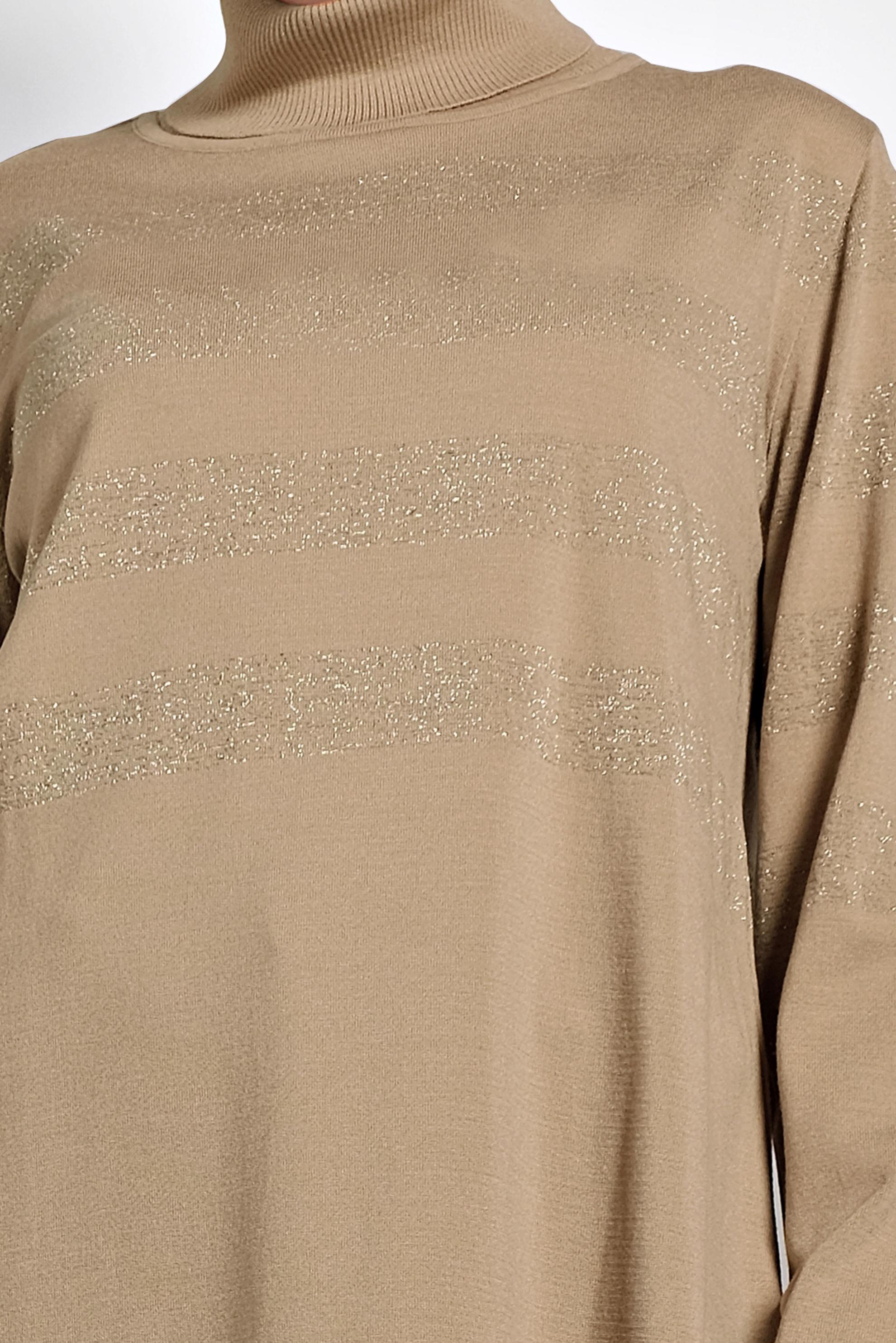 Tesettür giyim KAHVE SİM DETAYLI TRİKO TUNİK 40020