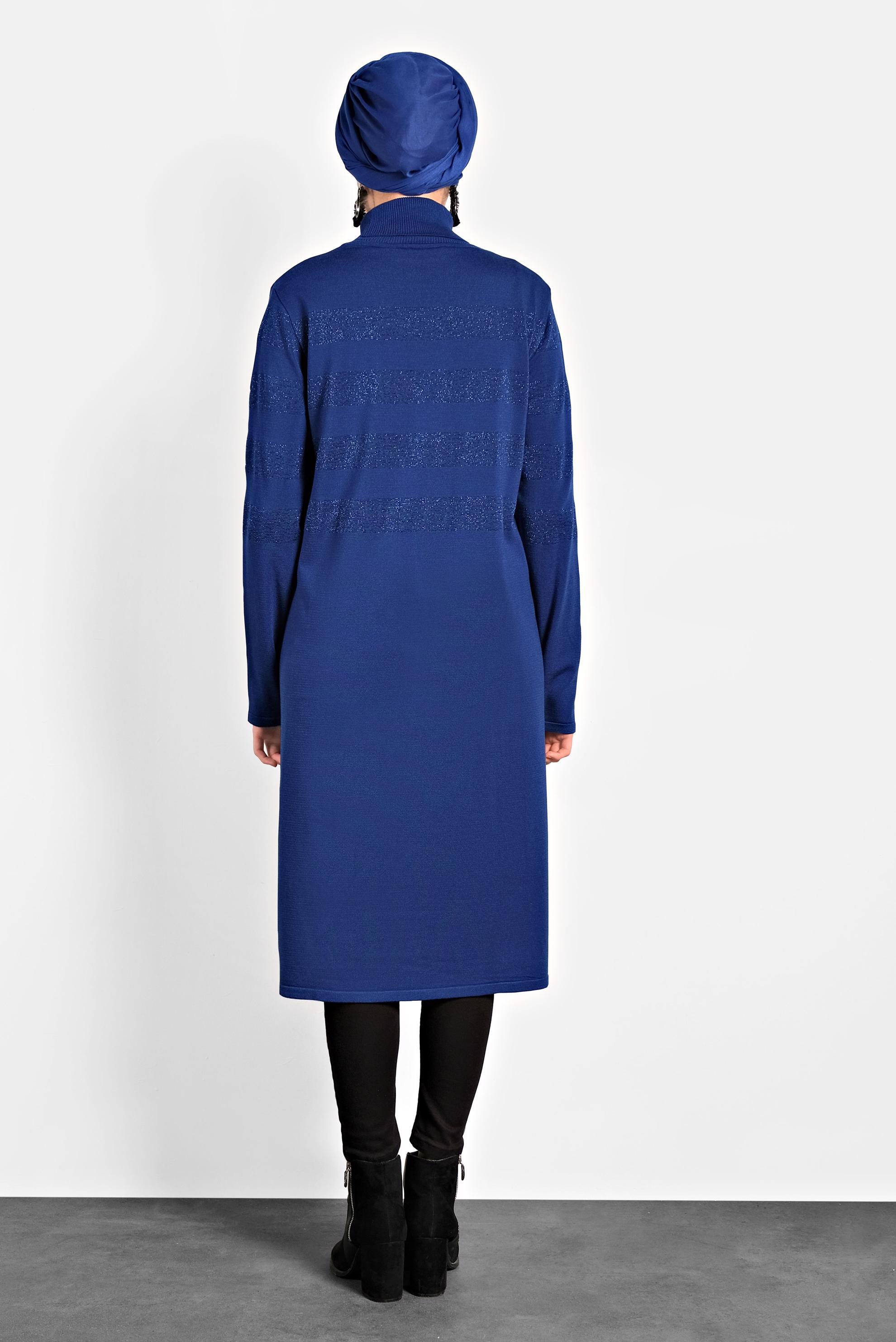 Tesettür giyim LACİVERT SİM DETAYLI TRİKO TUNİK 40020