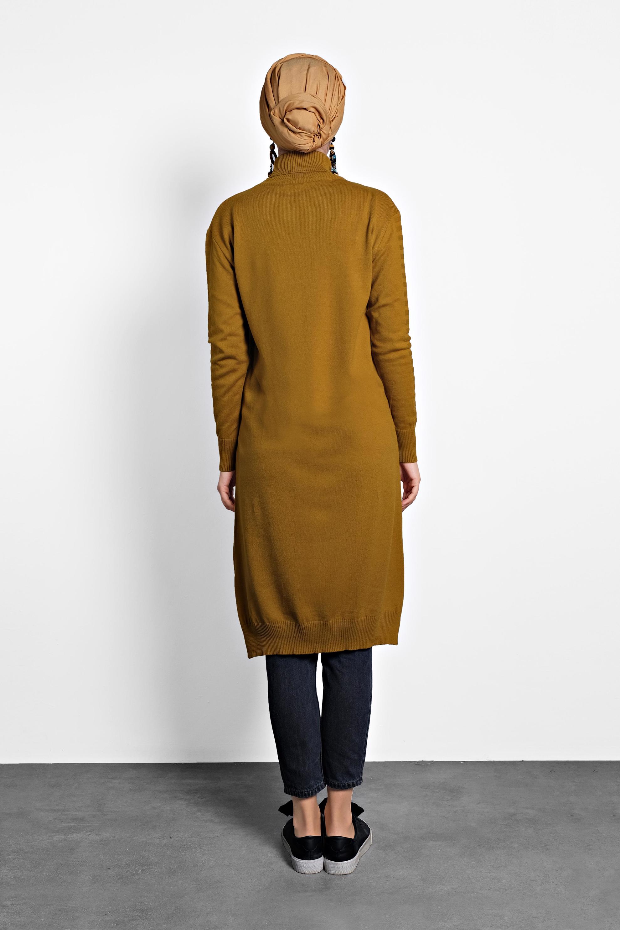 Tesettür giyim SARI BOĞAZLI TRİKO TUNİK 40030