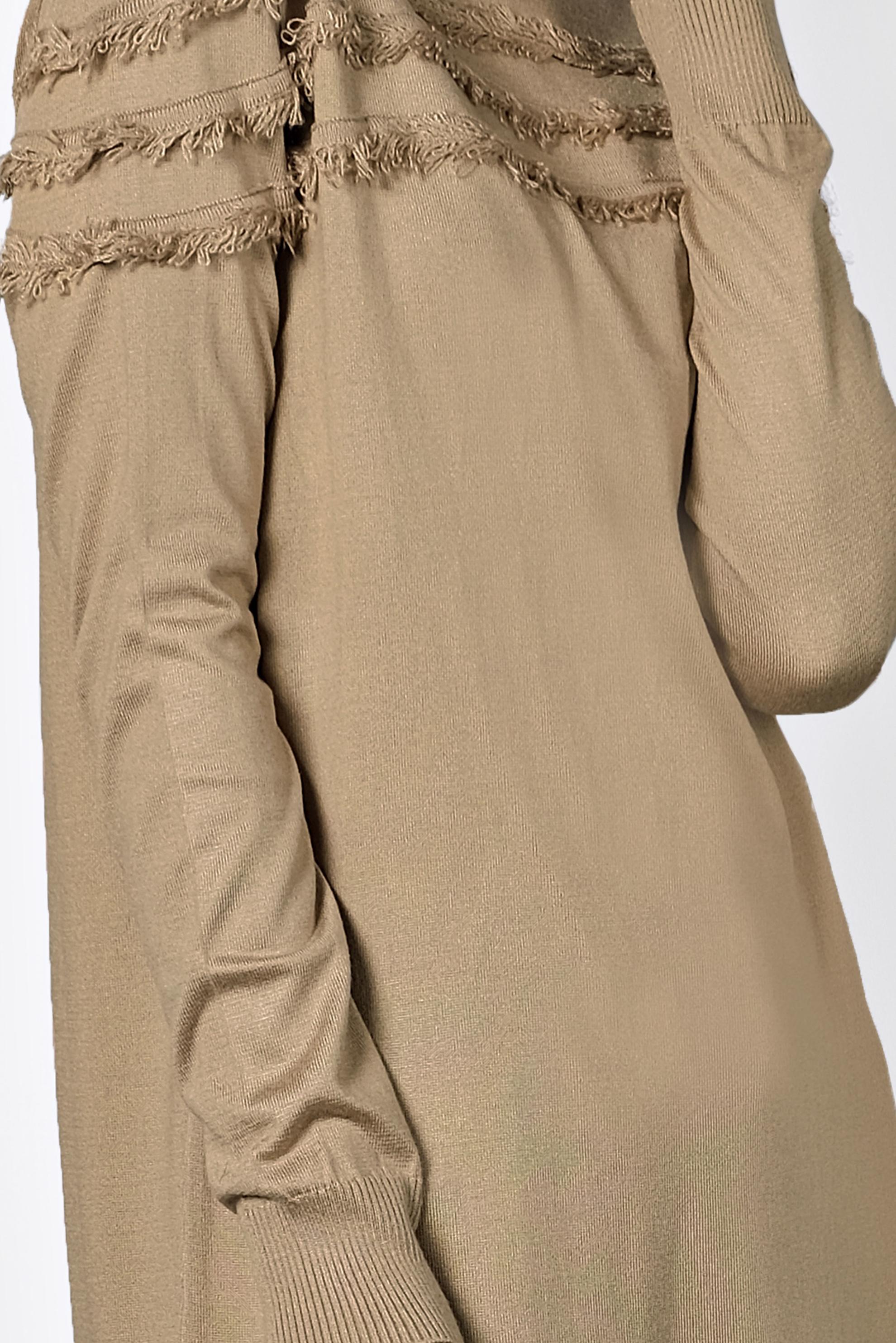 Tesettür giyim KAHVE SAÇAKLI TRİKO TUNİK 40051