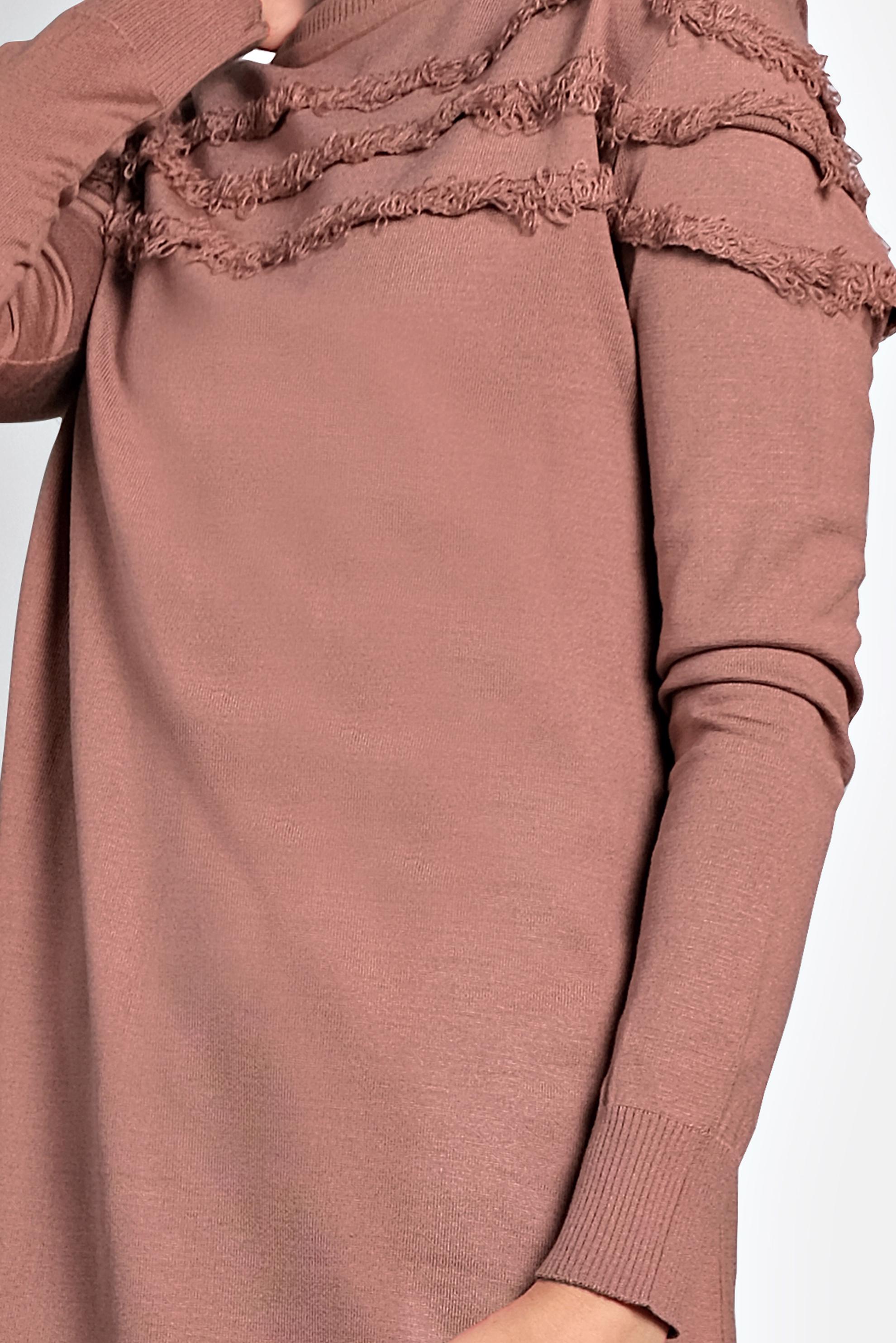 Tesettür giyim PEMBE SAÇAKLI TRİKO TUNİK 40051