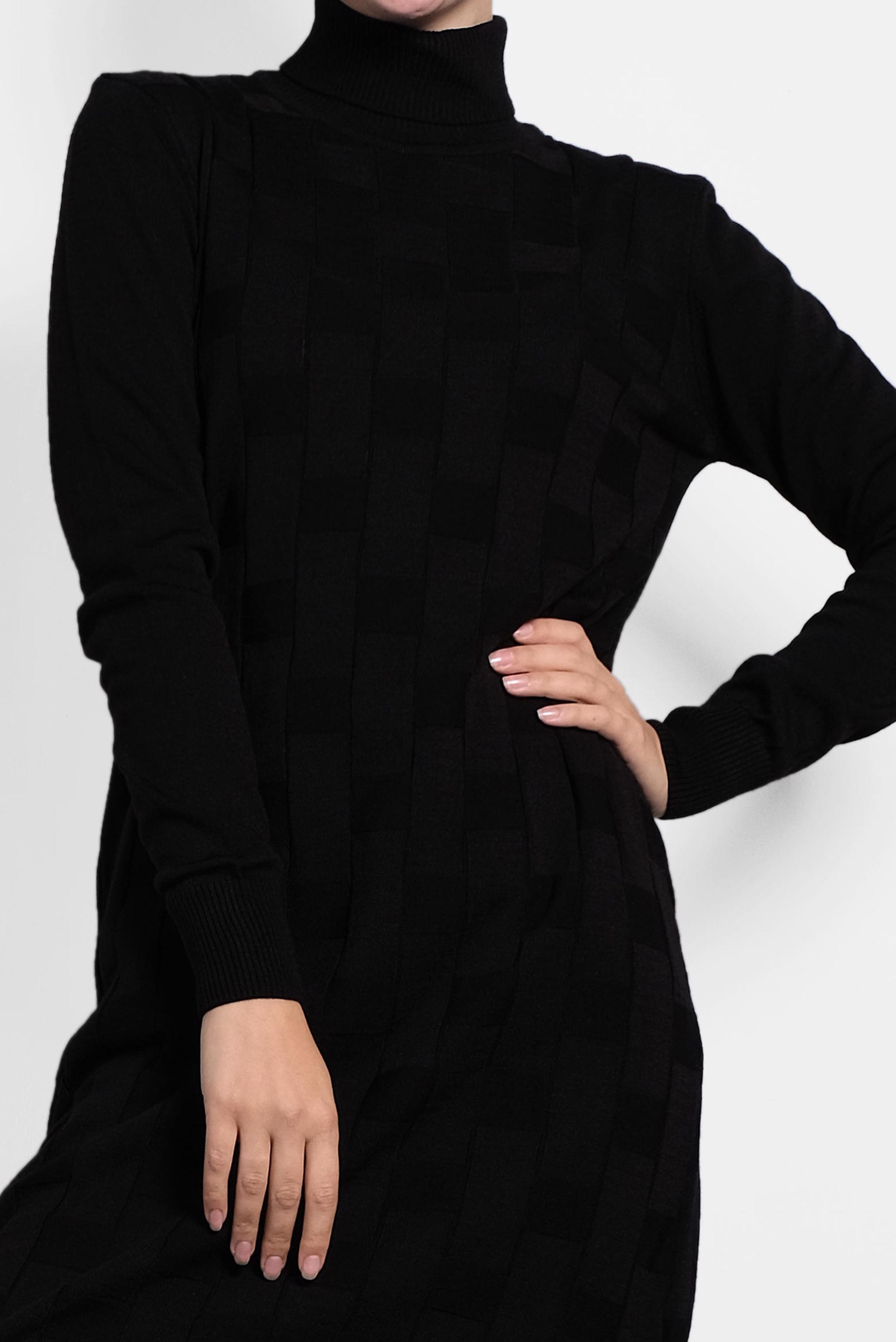 Tesettür giyim SİYAH BALIKÇI YAKA İNCE TRİKO TUNİK 40074