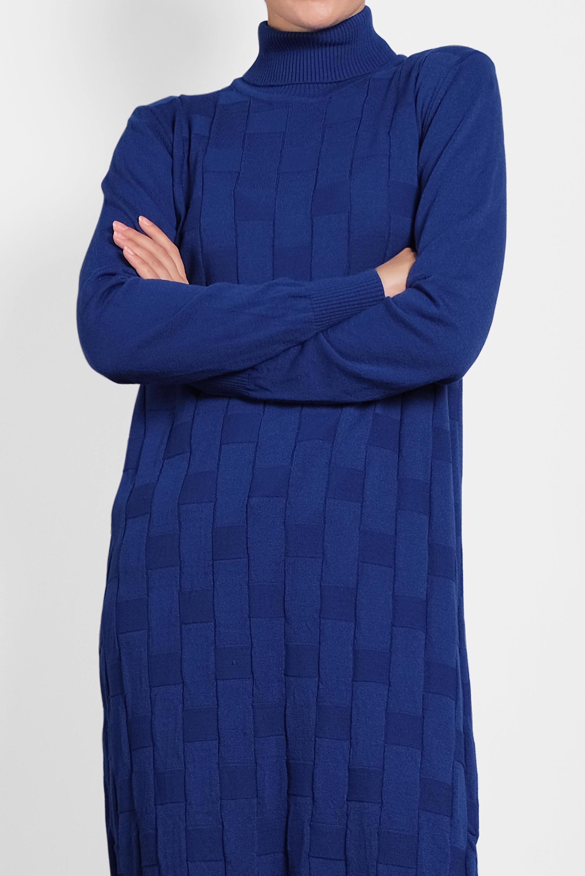 Tesettür giyim LACİVERT BALIKÇI YAKA İNCE TRİKO TUNİK 40074