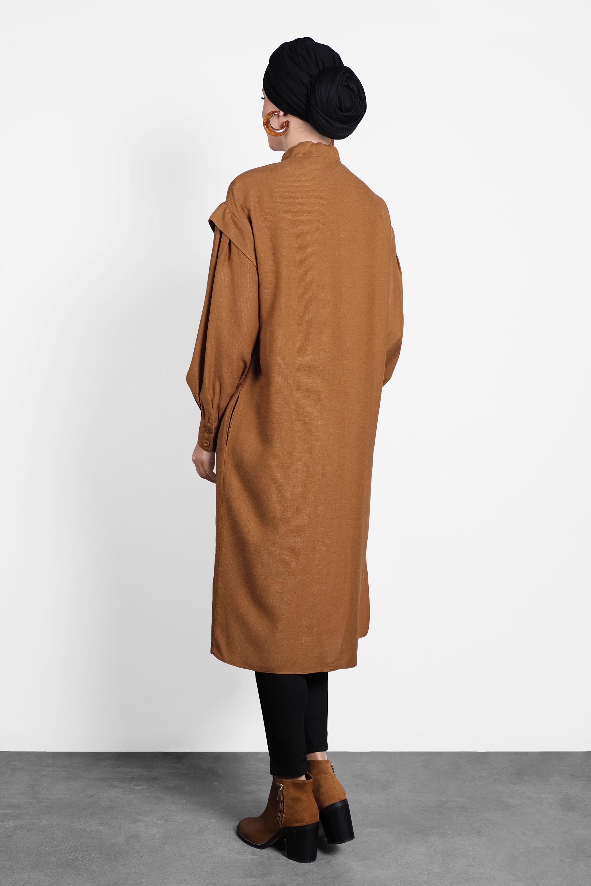 Tesettür giyim TABA YAKASI BAĞLI TUNİK 40114