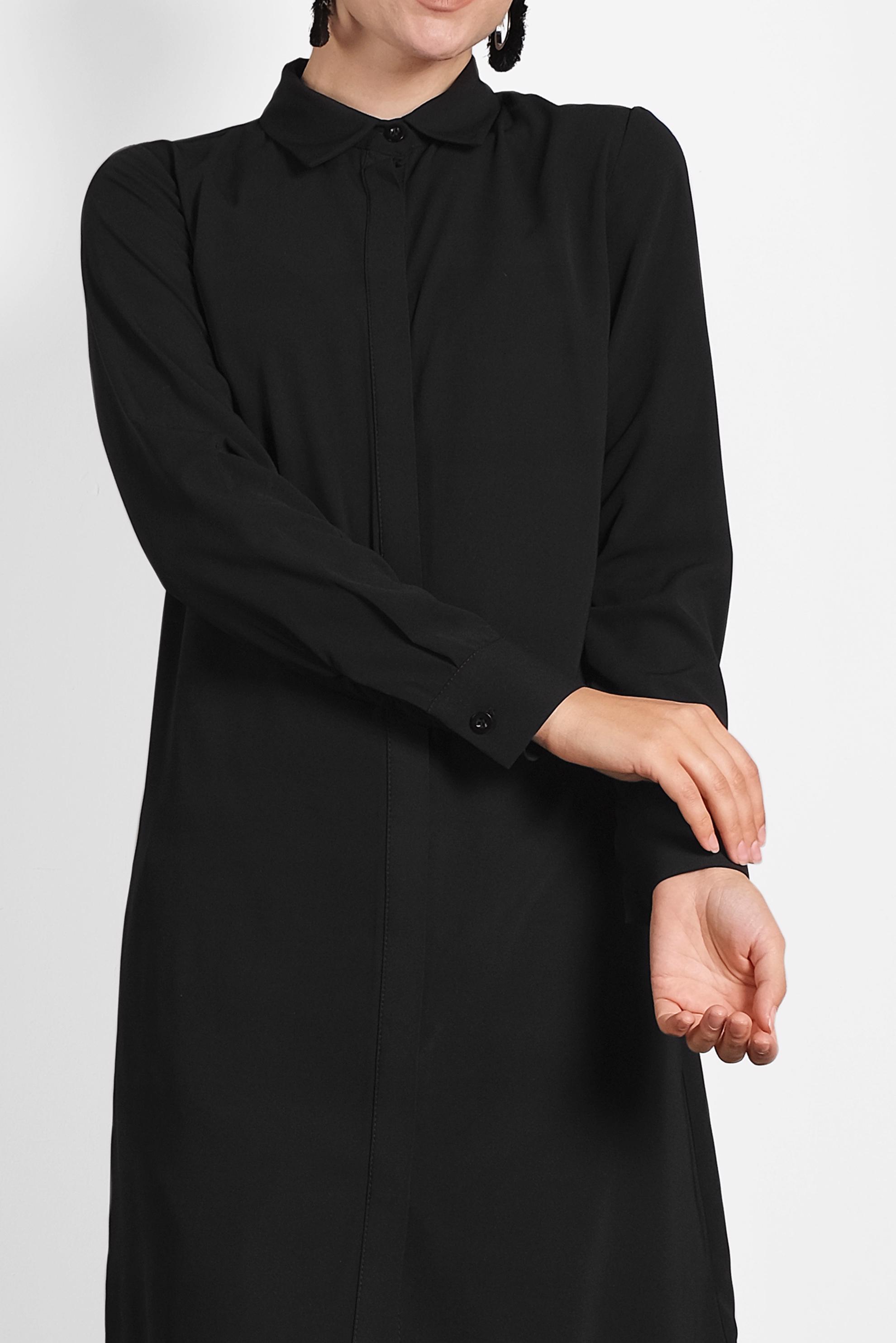 Tesettür giyim SİYAH KLASİK TUNİK 40138