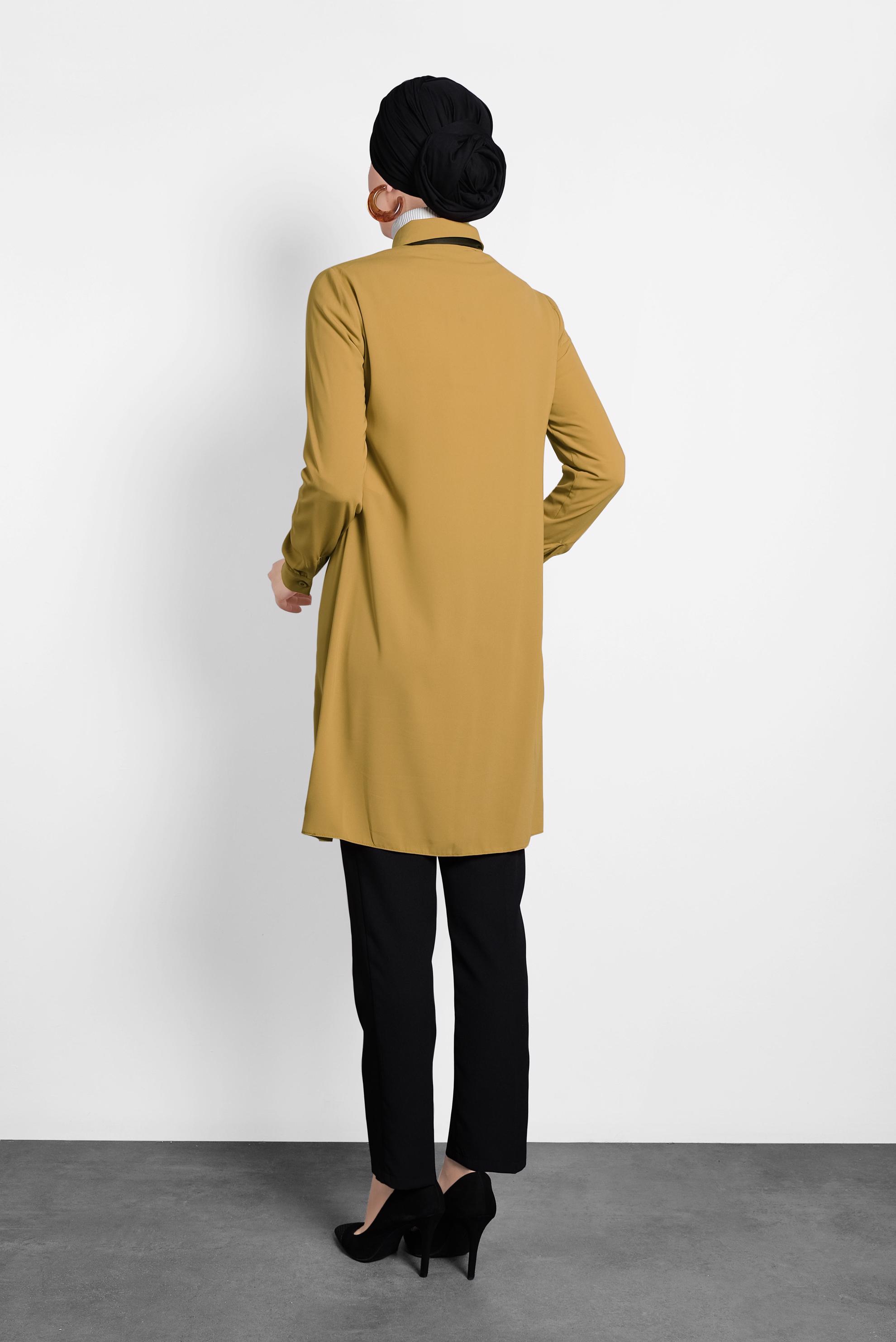 Tesettür giyim SARI KLASİK TUNİK 40138