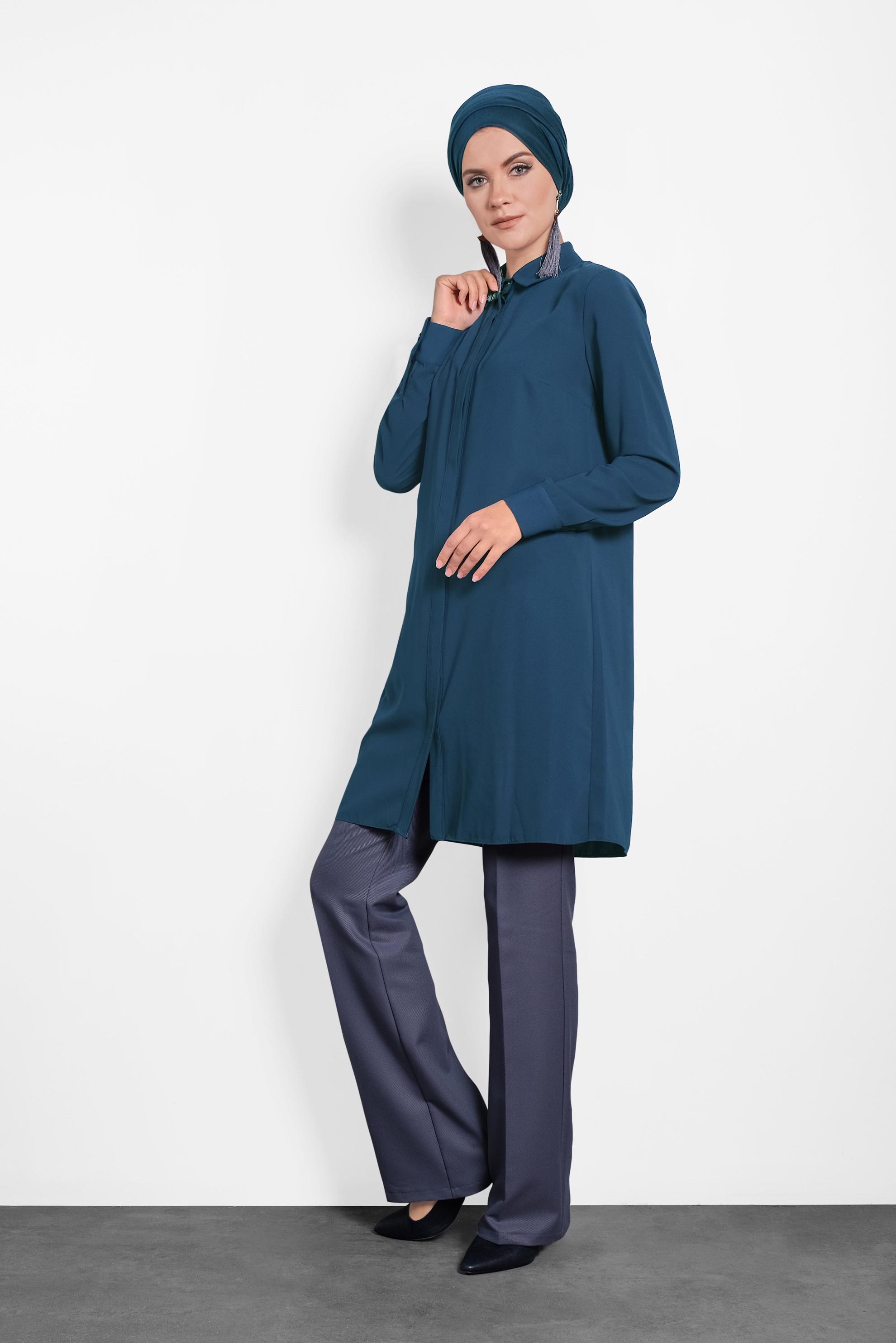 Tesettür giyim MAVİ KLASİK TUNİK 40138