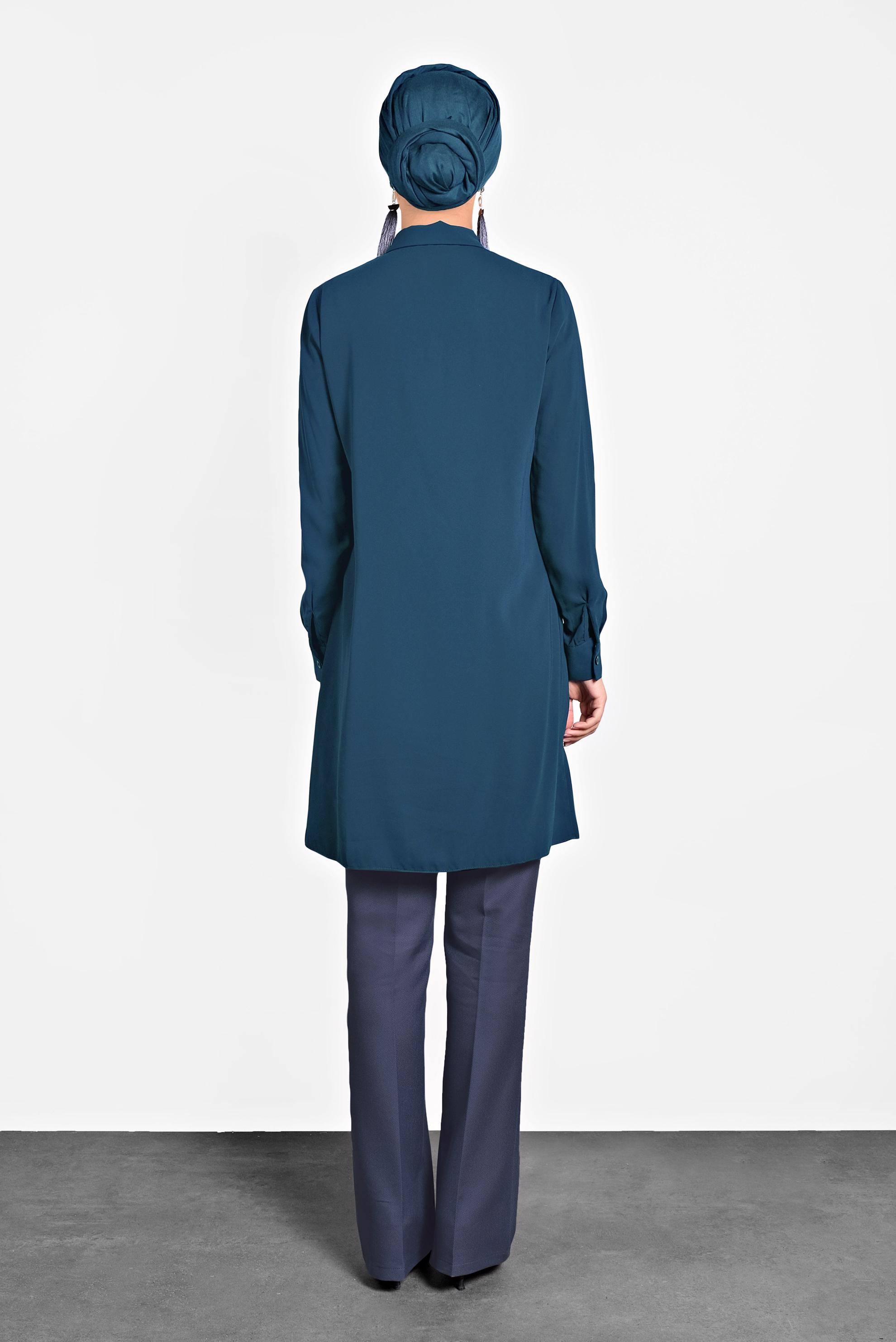 Tesettür giyim MAVİ KLASİK TUNİK 40138