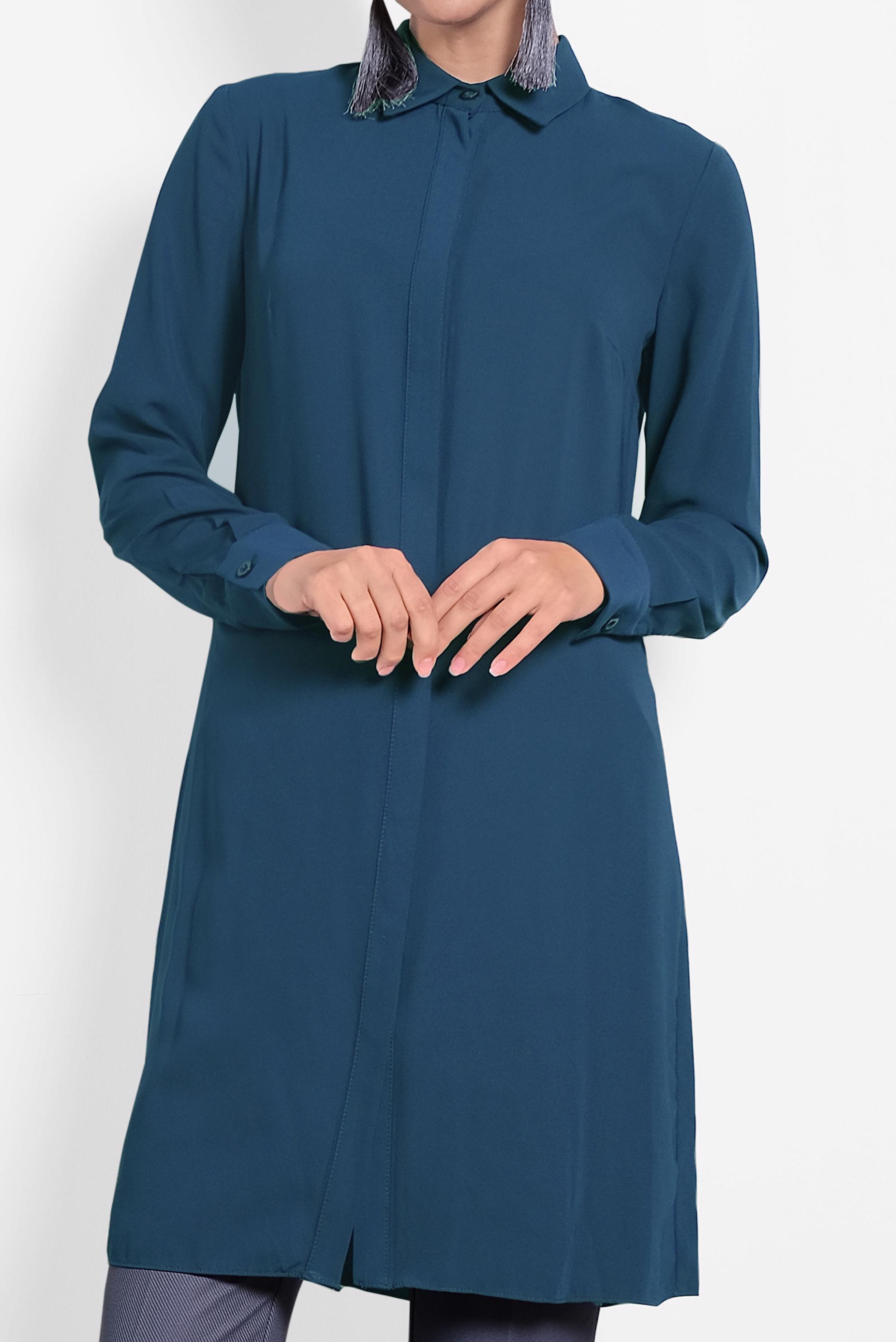 Tesettür giyim MAVİ KLASİK TUNİK 40138