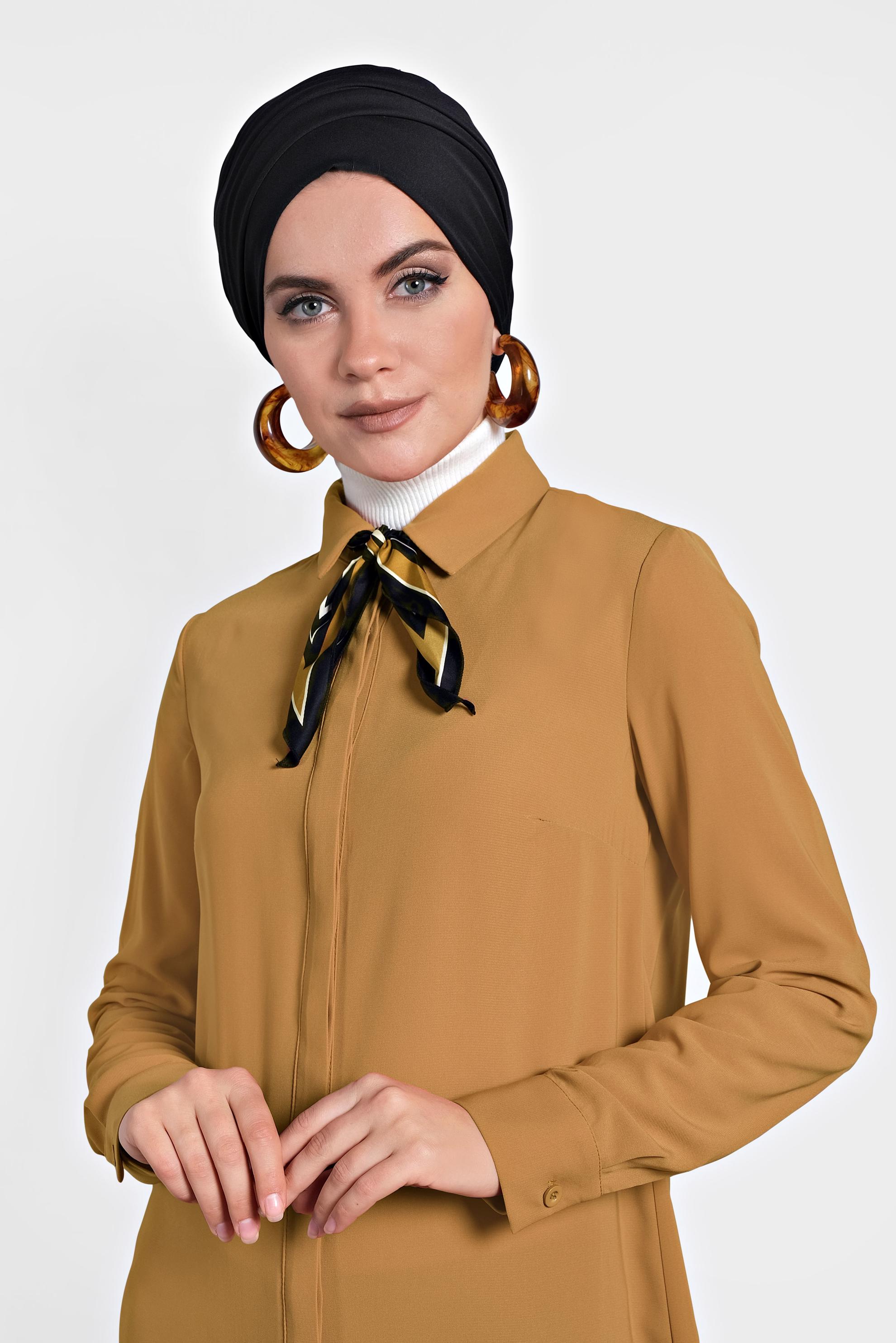 Tesettür giyim TABA KLASİK TUNİK 40138