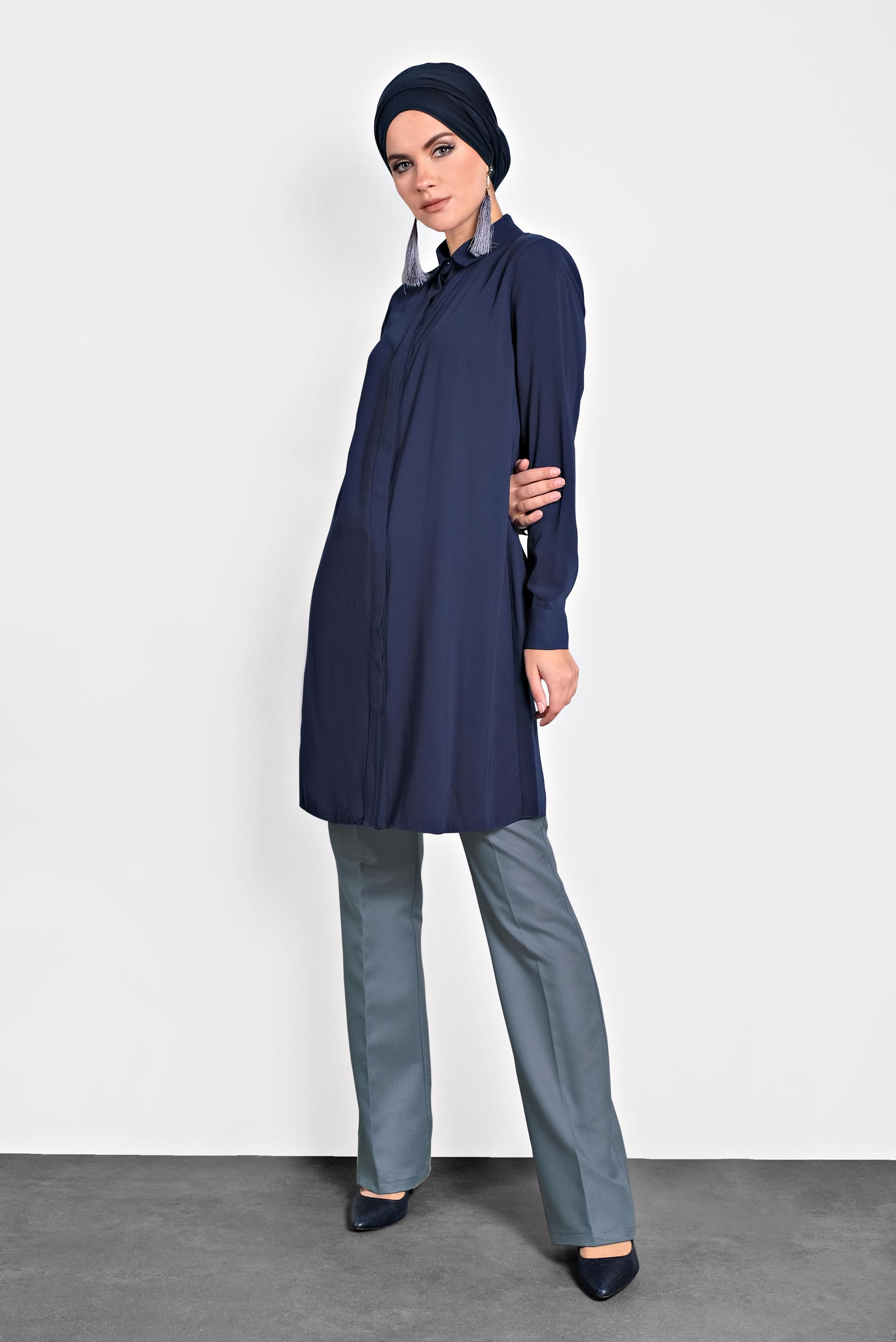 Tesettür giyim LACİVERT KLASİK TUNİK 40138