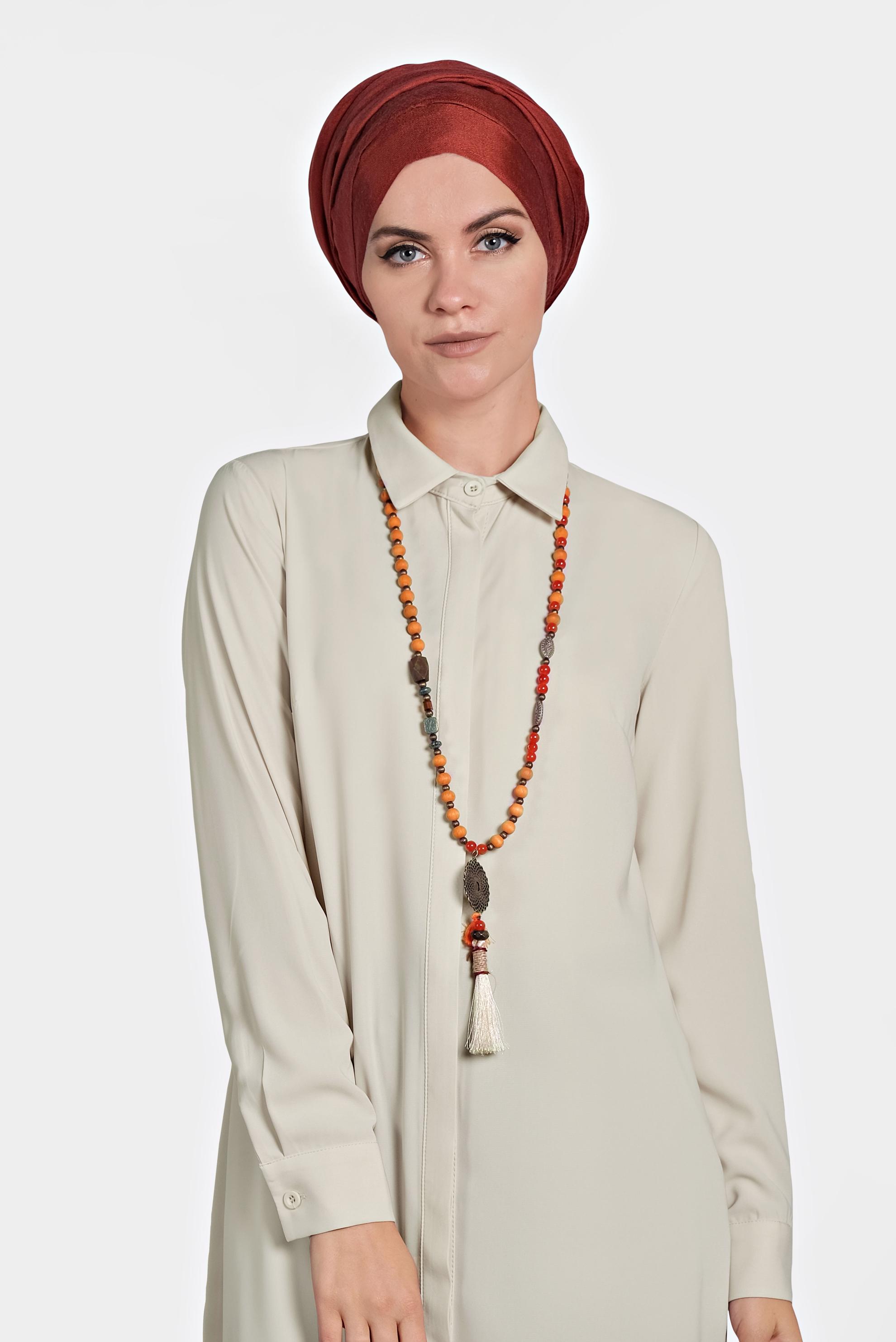 Tesettür giyim EKRU KLASİK TUNİK 40138