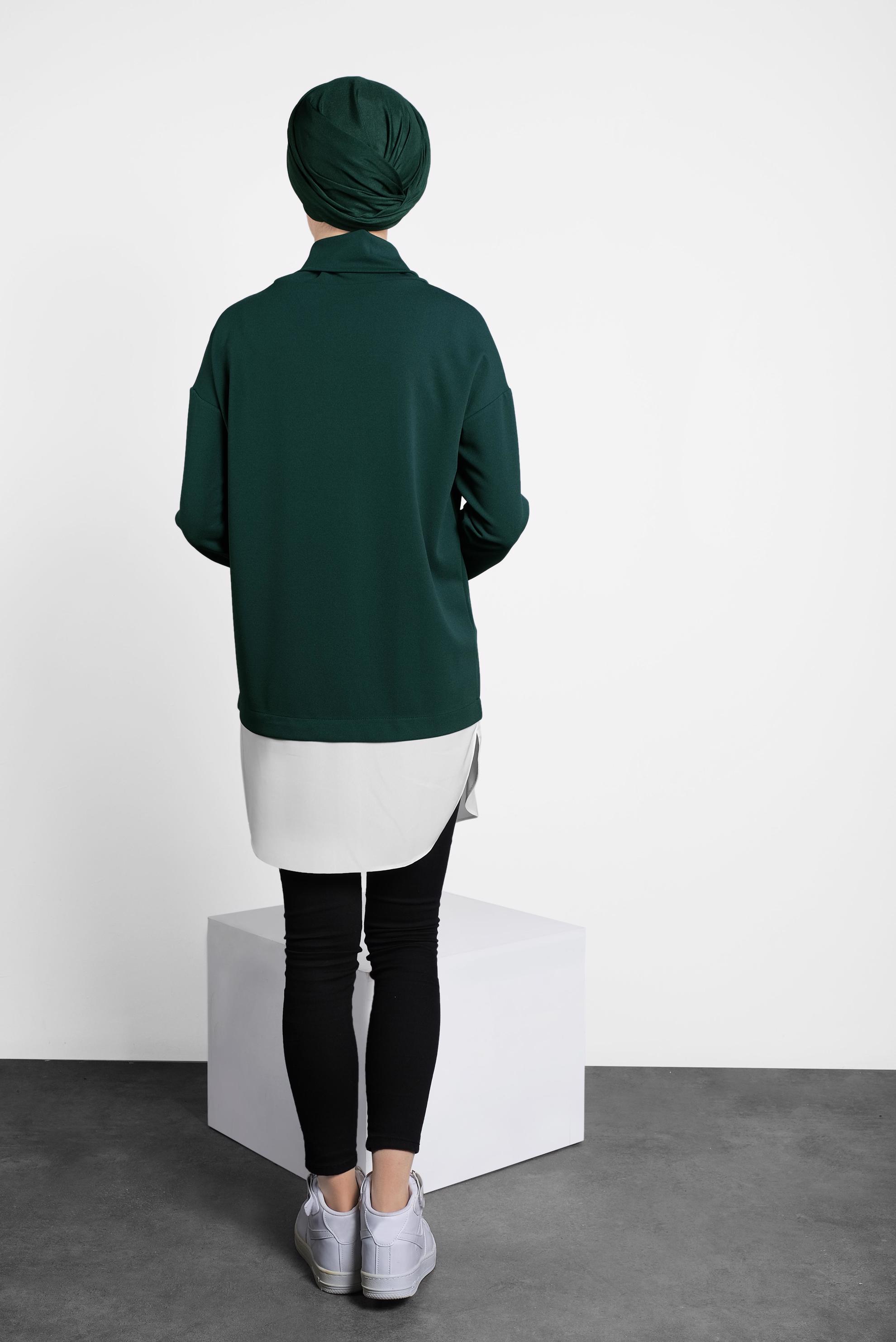Tesettür giyim YEŞİL BOĞAZLI TUNİK 40149 