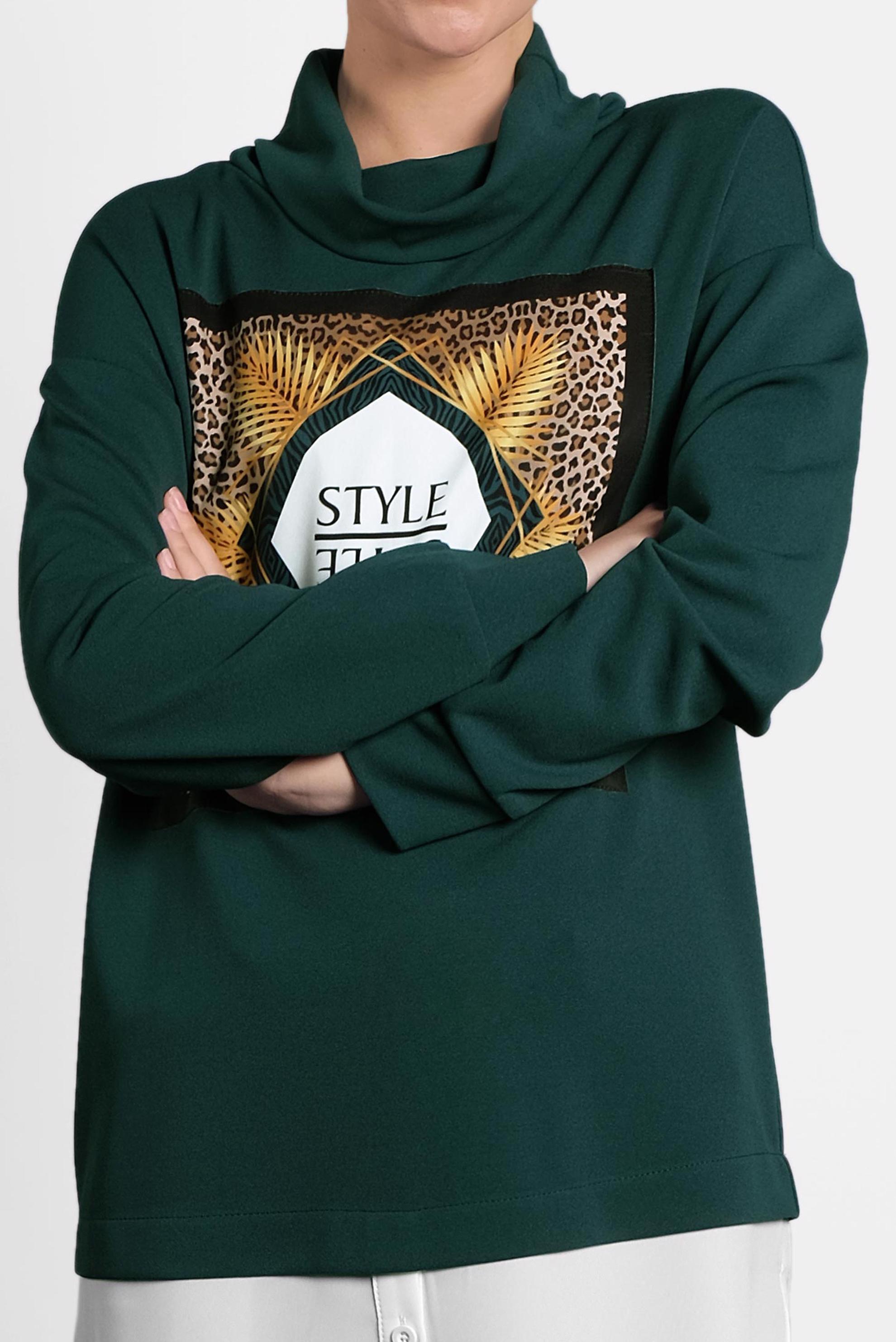 Tesettür giyim YEŞİL BOĞAZLI TUNİK 40149 