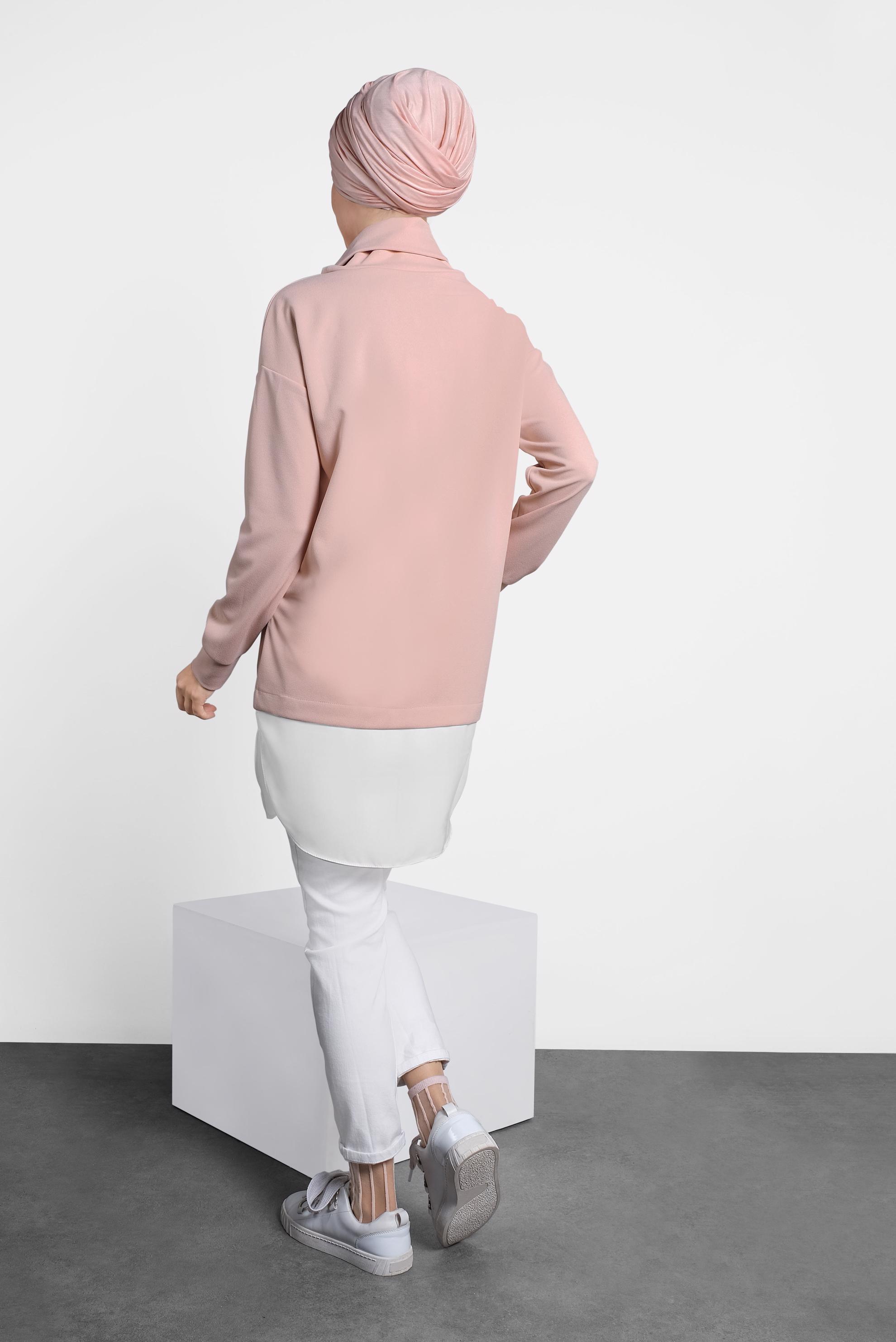 Tesettür giyim PUDRA BOĞAZLI TUNİK 40149 