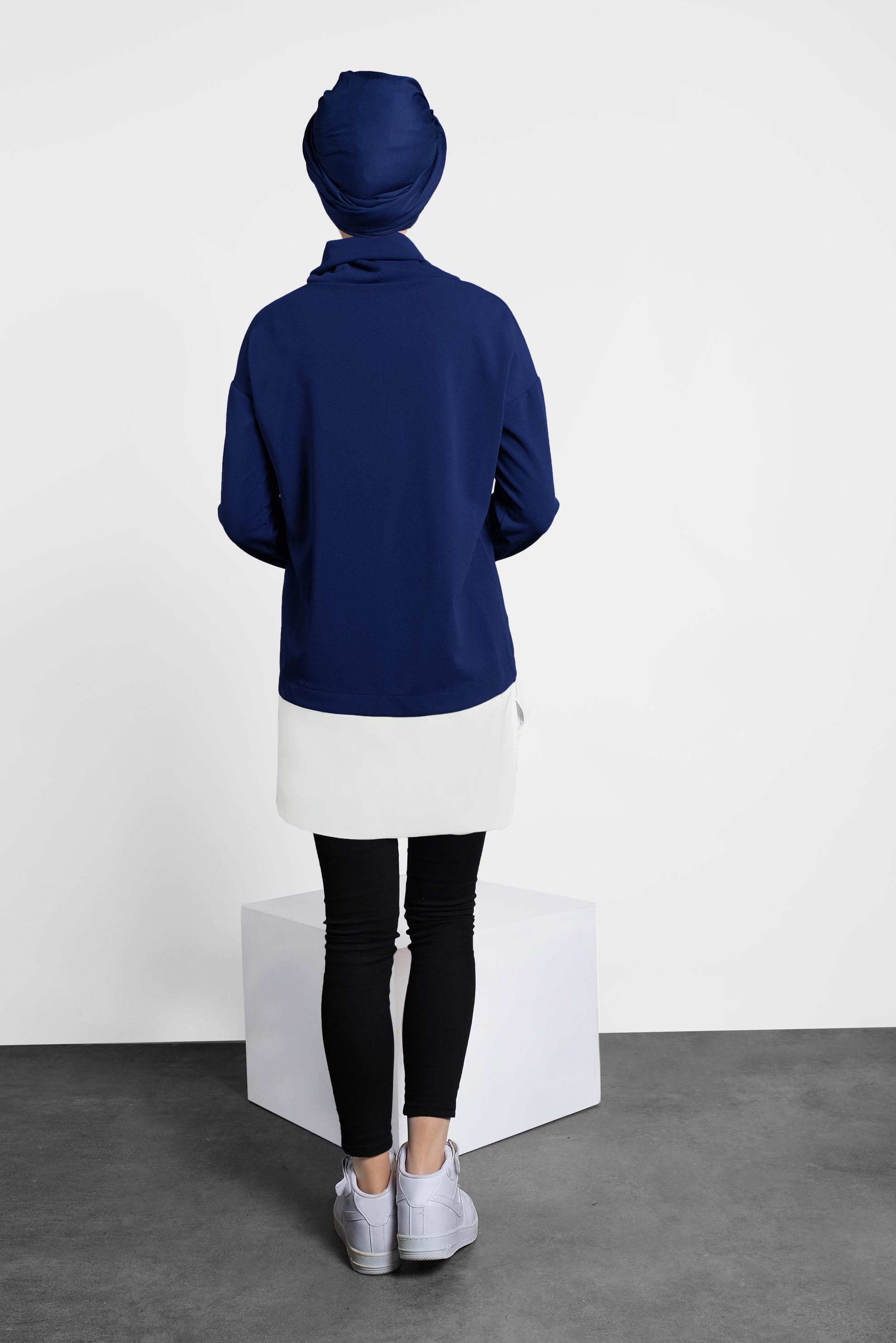 Tesettür giyim LACİVERT BOĞAZLI TUNİK 40149 