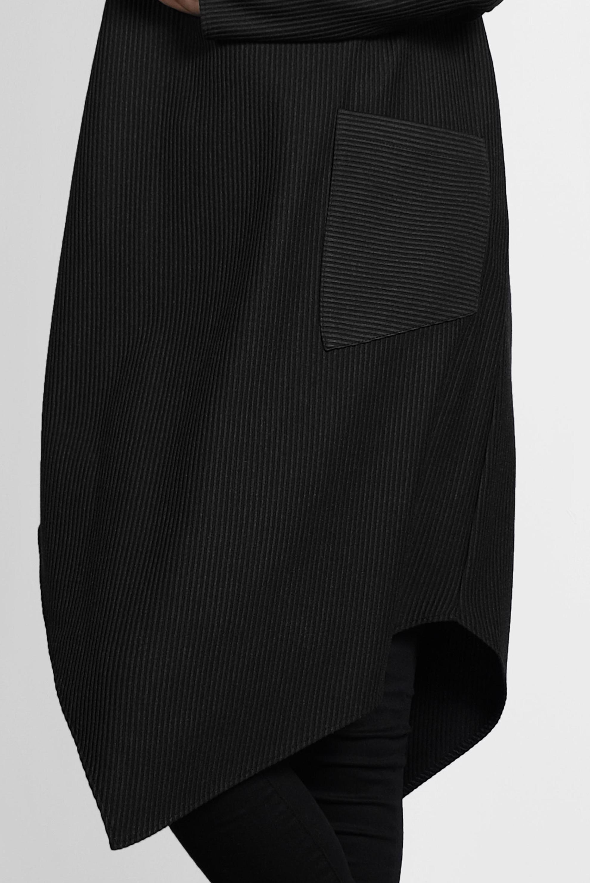 Tesettür giyim HAKİ ASİMETRİK KESİM ÇİZGİLİ TUNİK 40165