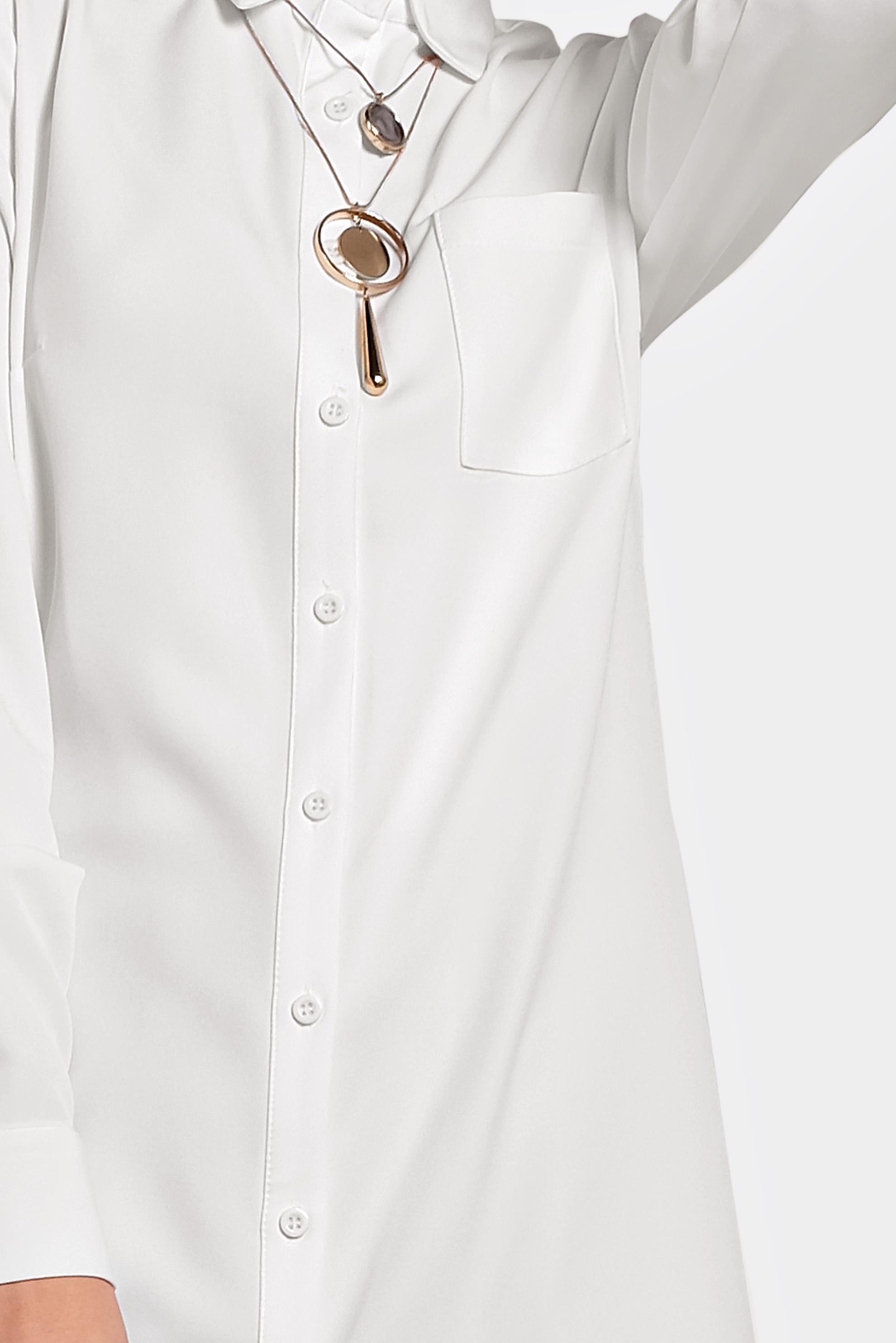 Tesettür giyim BEYAZ DÜĞMELİ CEPLİ TUNİK 40173 